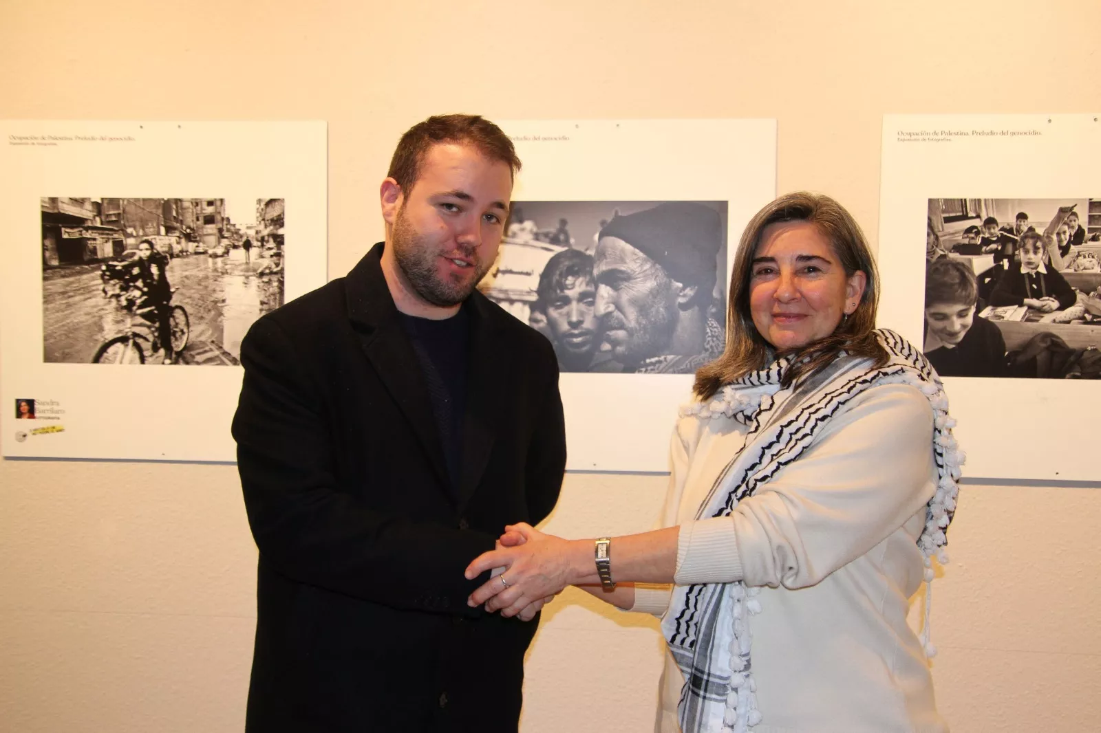 Exposición de Sandra  Barrilaro "De la ocupación al genocidio" en Huesca. Foto Carlos Neofato