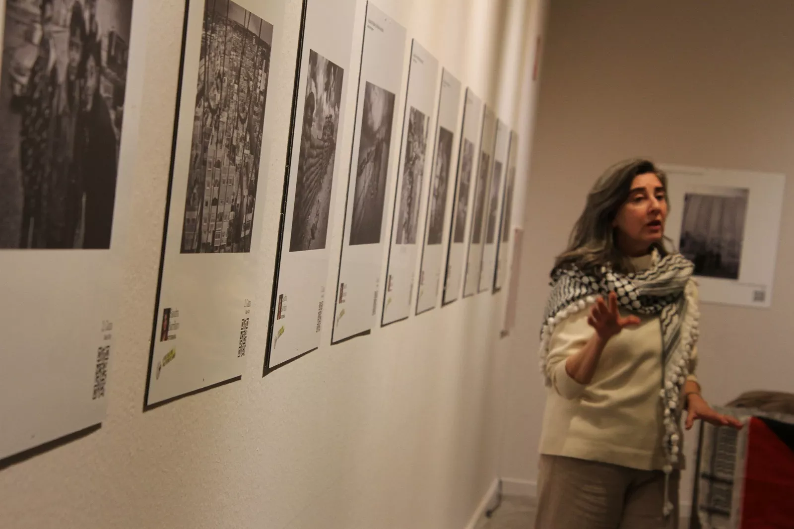 Exposición de Sandra  Barrilaro "De la ocupación al genocidio" en Huesca. Foto Carlos Neofato