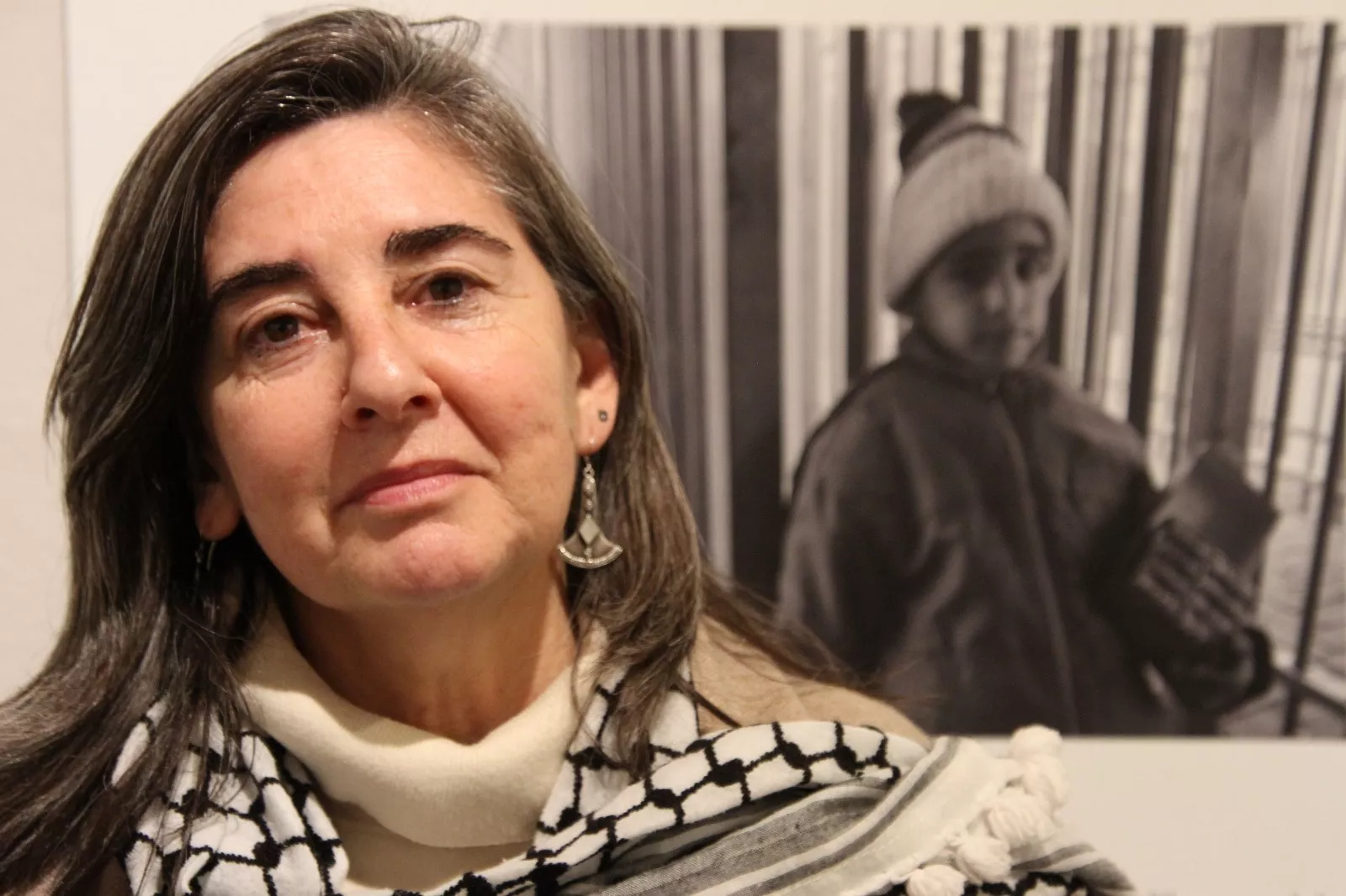 Exposición de Sandra  Barrilaro "De la ocupación al genocidio" en Huesca. Foto Carlos Neofato