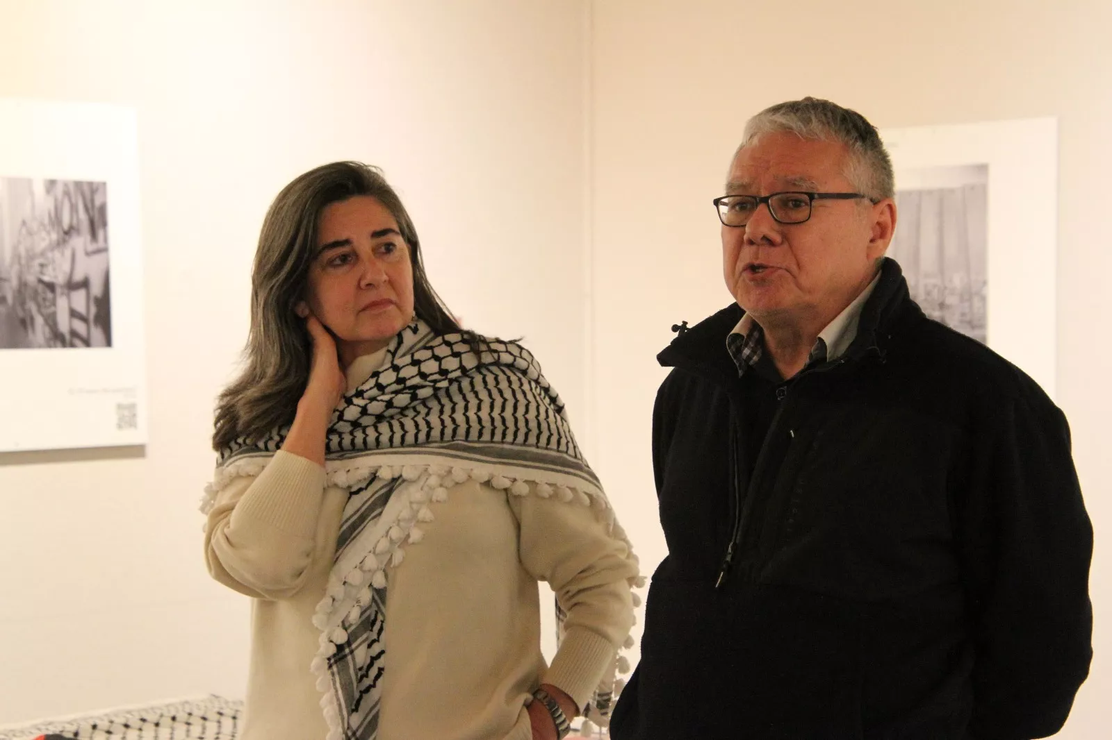 Exposición de Sandra  Barrilaro "De la ocupación al genocidio" en Huesca. Foto Carlos Neofato