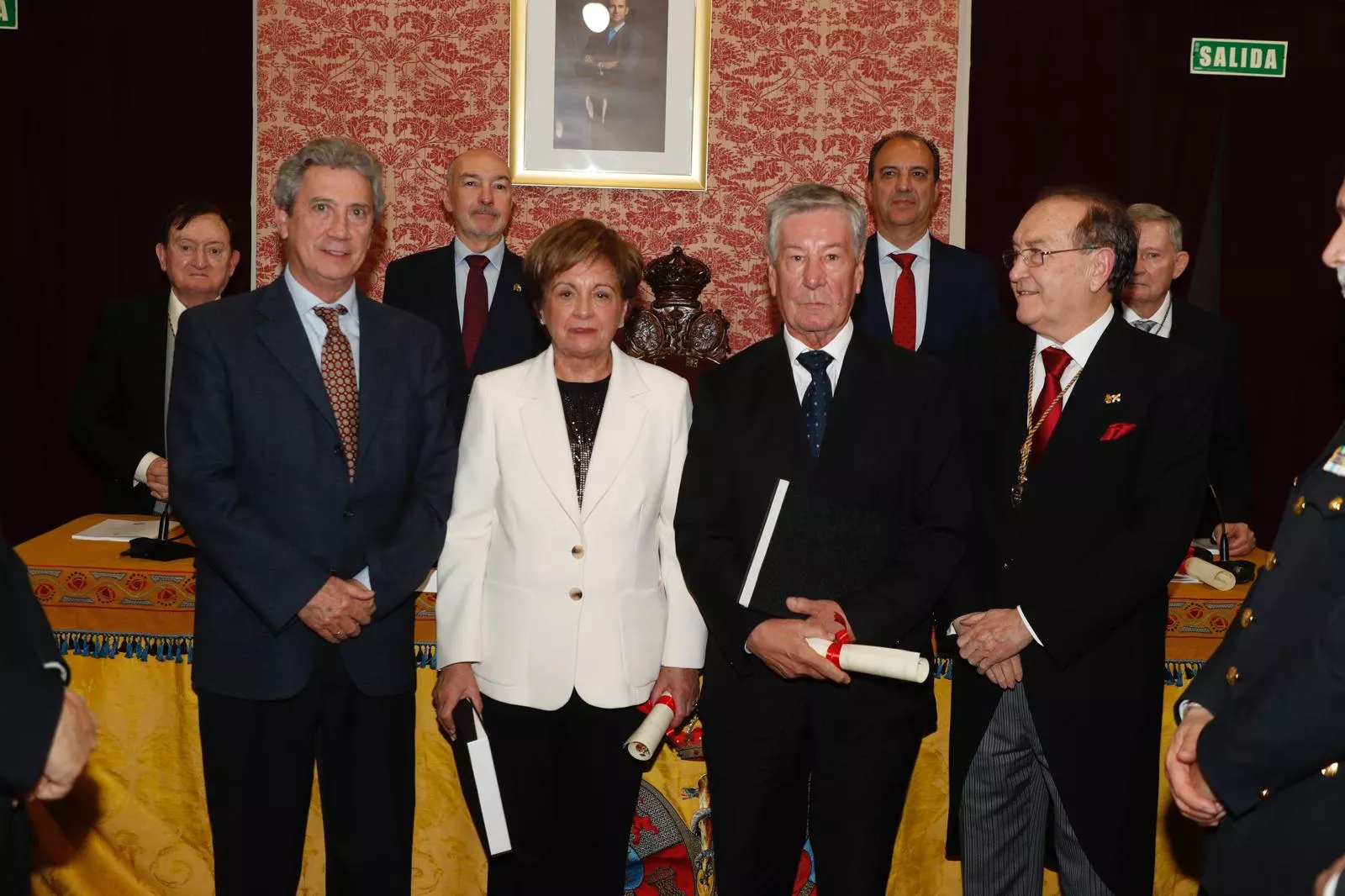 José Ramón Auría, María José Nasarre, Esteban Sanmartín y Luis Miguel Tobajas en la Real Academia de Medicina de Zaragoza