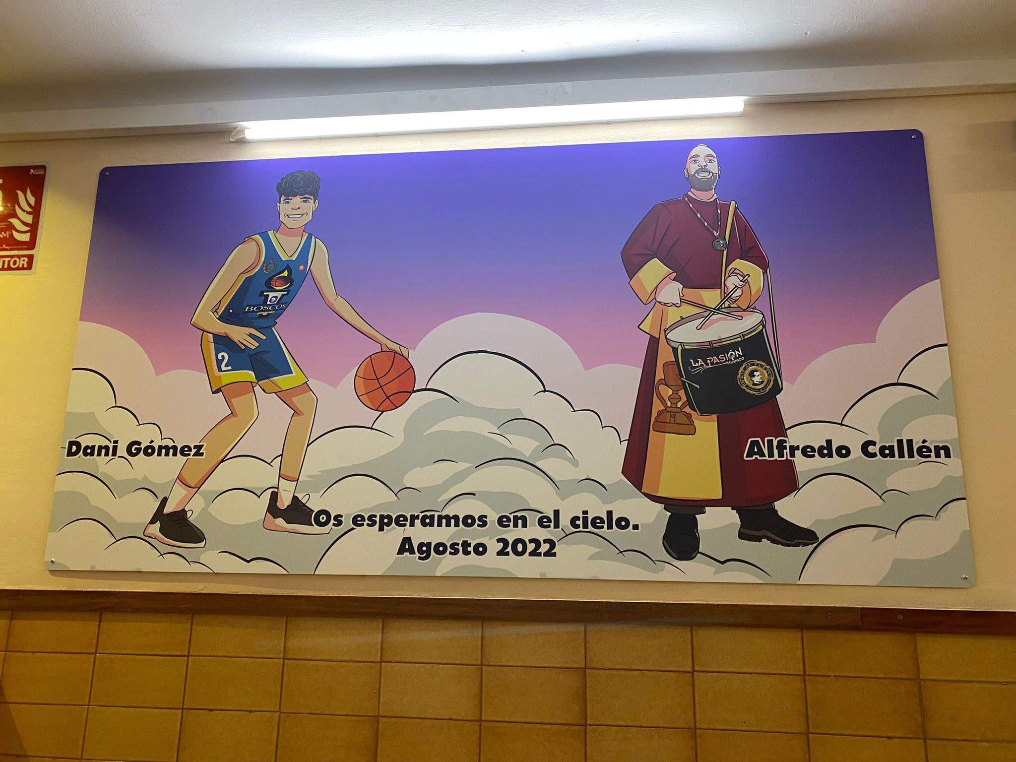 Mural de recuerdo de Dani Gómez y Alfredo Callén.