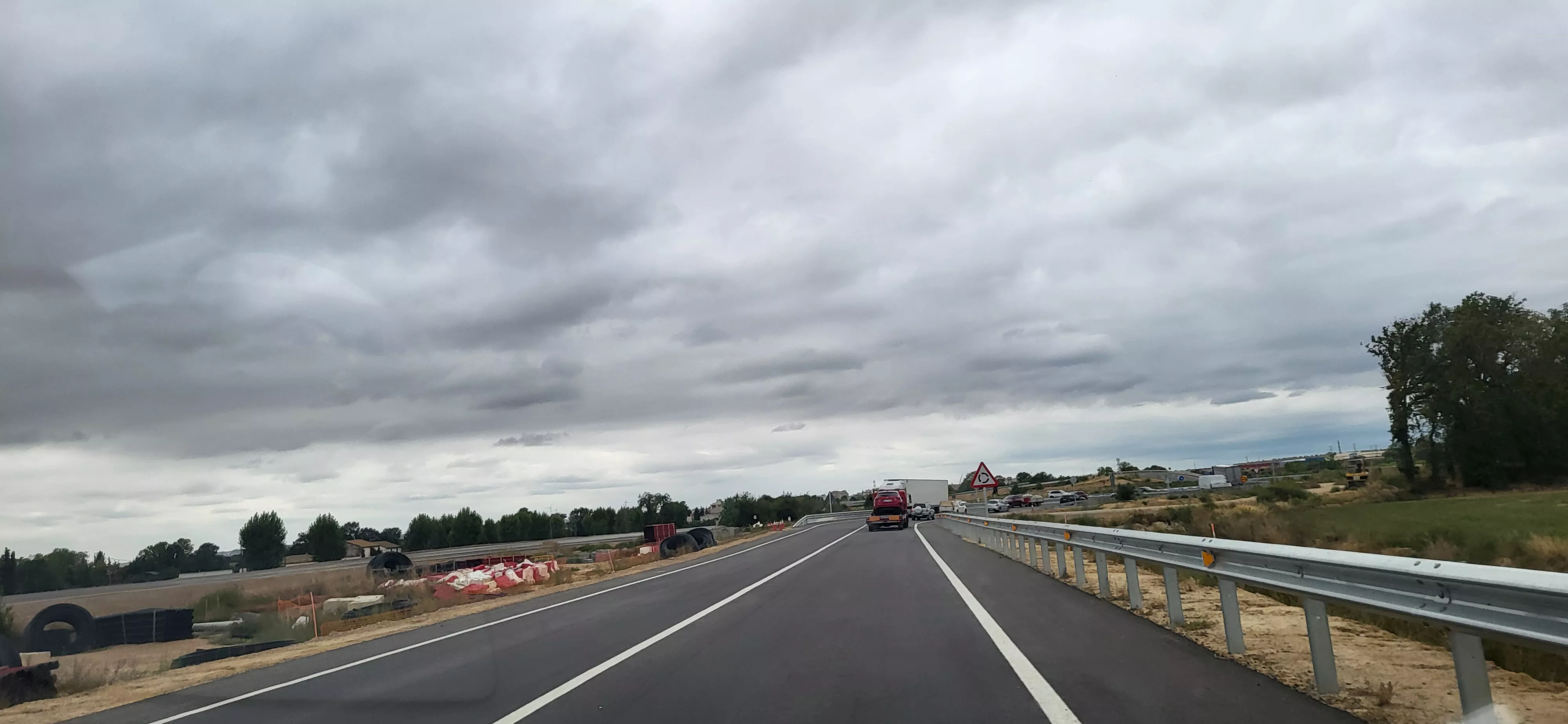 Obras en la autovía A-22.
