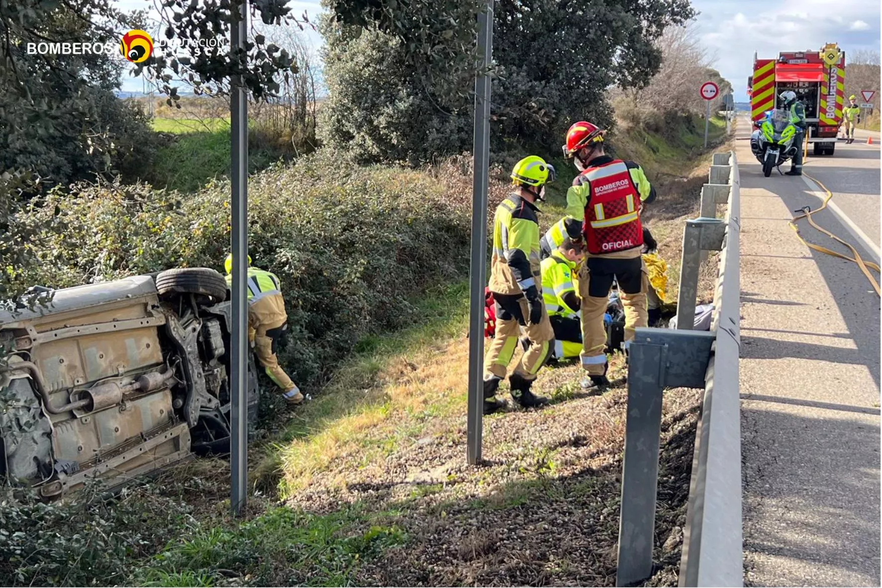 Accidente producido esta tarde en Barbastro
