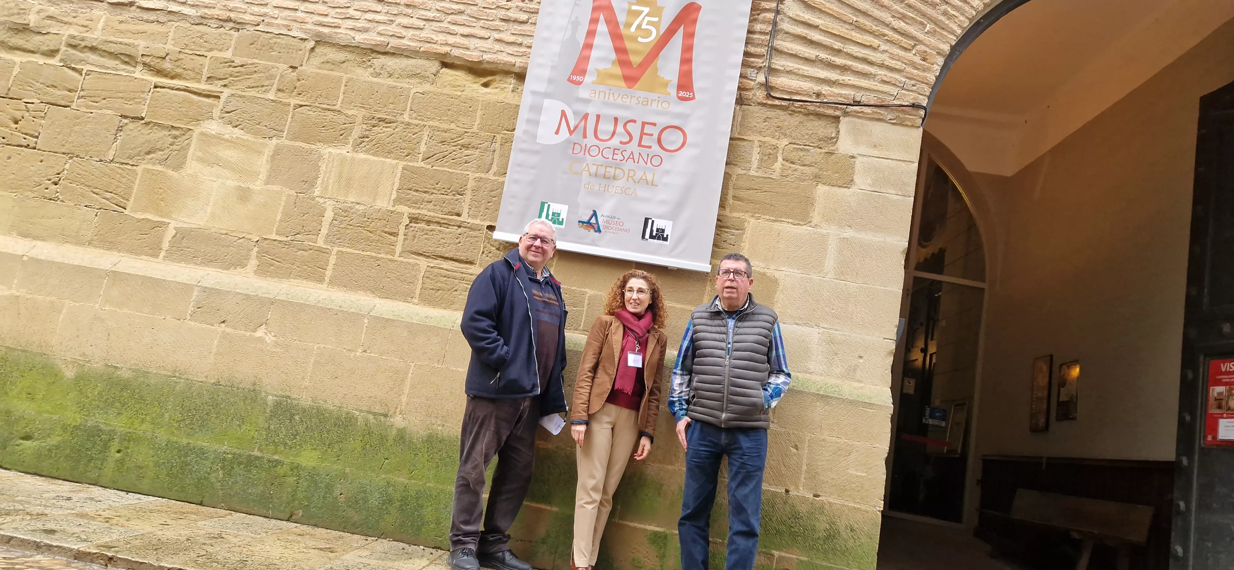 José Ignacio Martínez, Susana Villacampa y Blas Matas. El Museo Diocesano de Huesca celebra sus 75 años en un momento de gran reconocimiento pero con muchas necesidades Foto Myriam Martínez