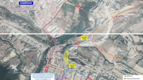 Zona de obras y desvíos.