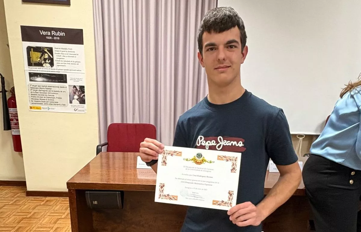 Unai Fernández, del IES Lucas Mallada, será uno de los tres representantes de Aragón de la Olimpiada Matemática Nacional 