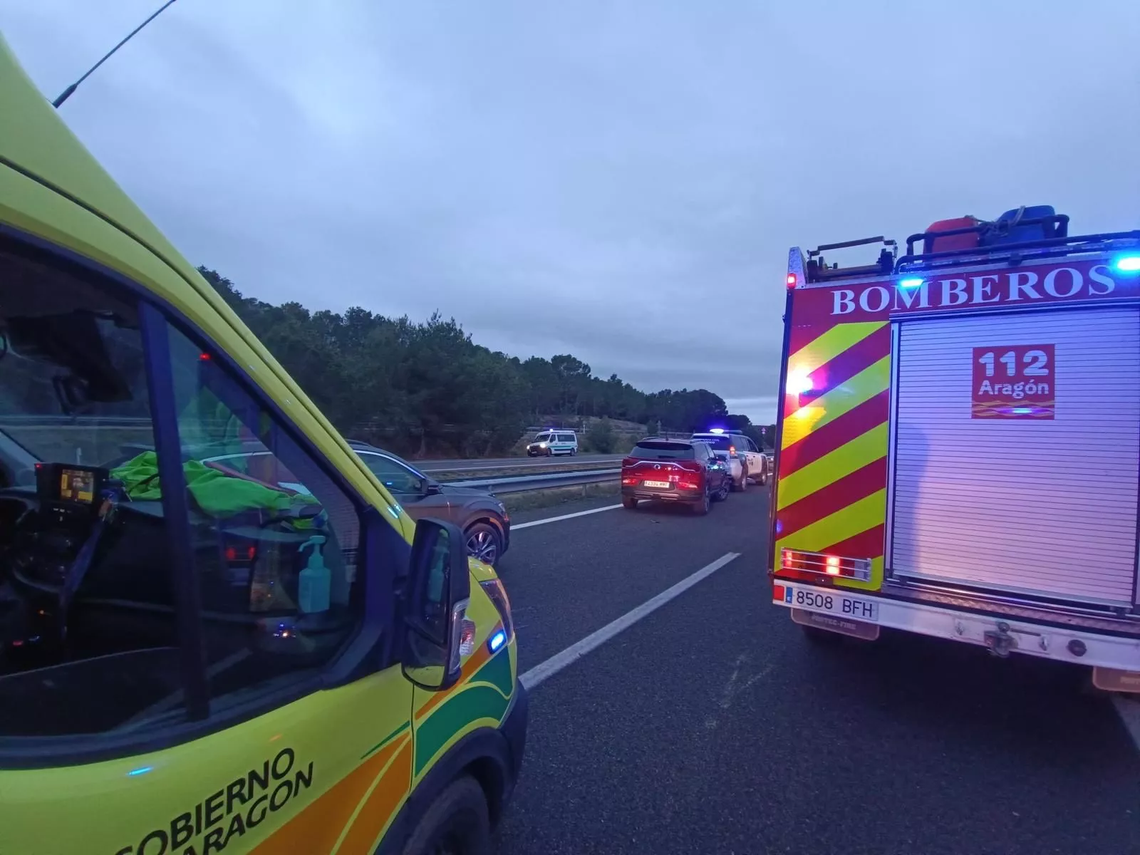 Accidente ocurrido en Gurrea de Gállego con un fallecido.