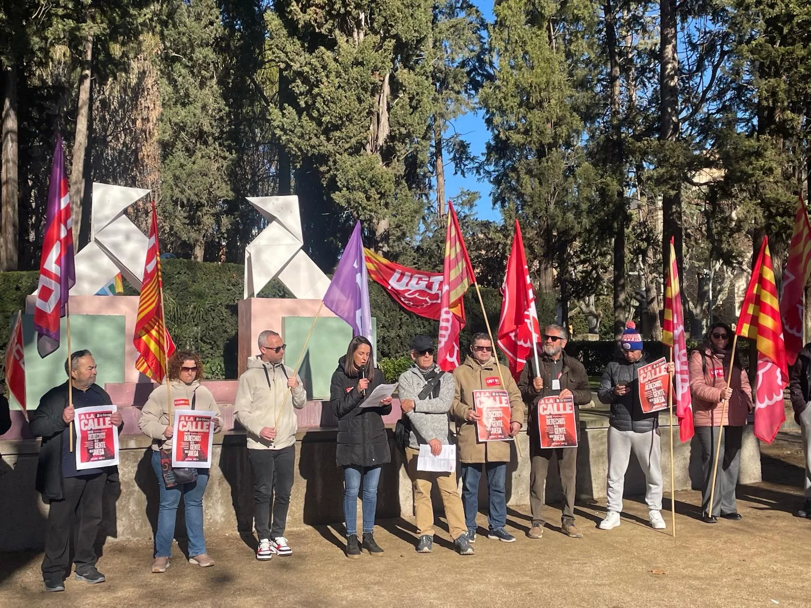 Cabecera de la manifestación en la lectura del manifiesto Cabecera de la manifestación en la lectura del manifiesto