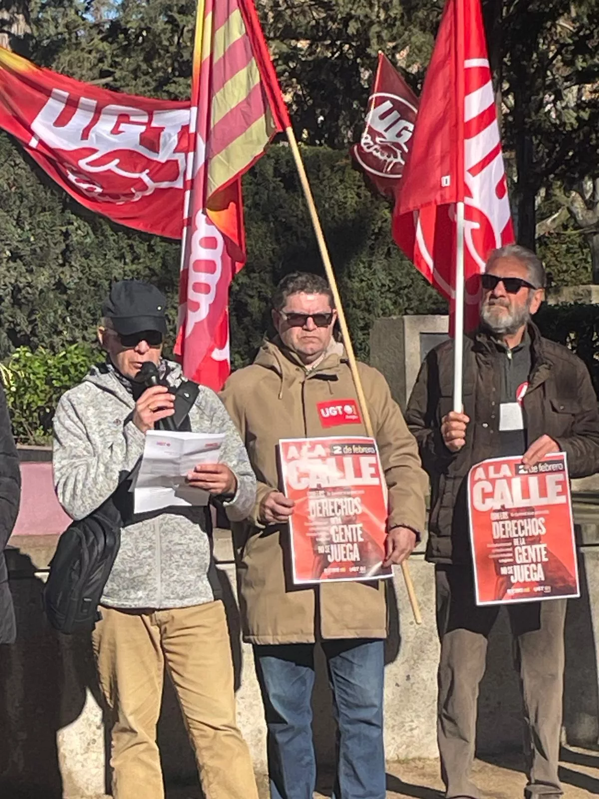 Manifestación de UGT y CCOO en Huesca