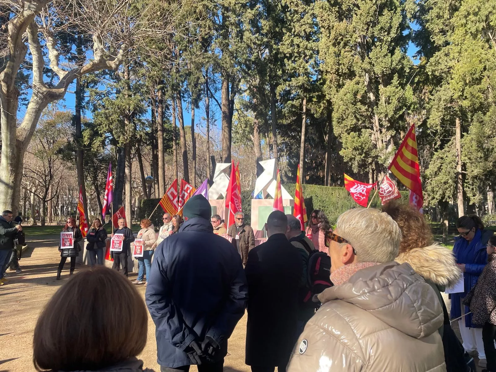 Manifestación de UGT y CCOO en Huesca