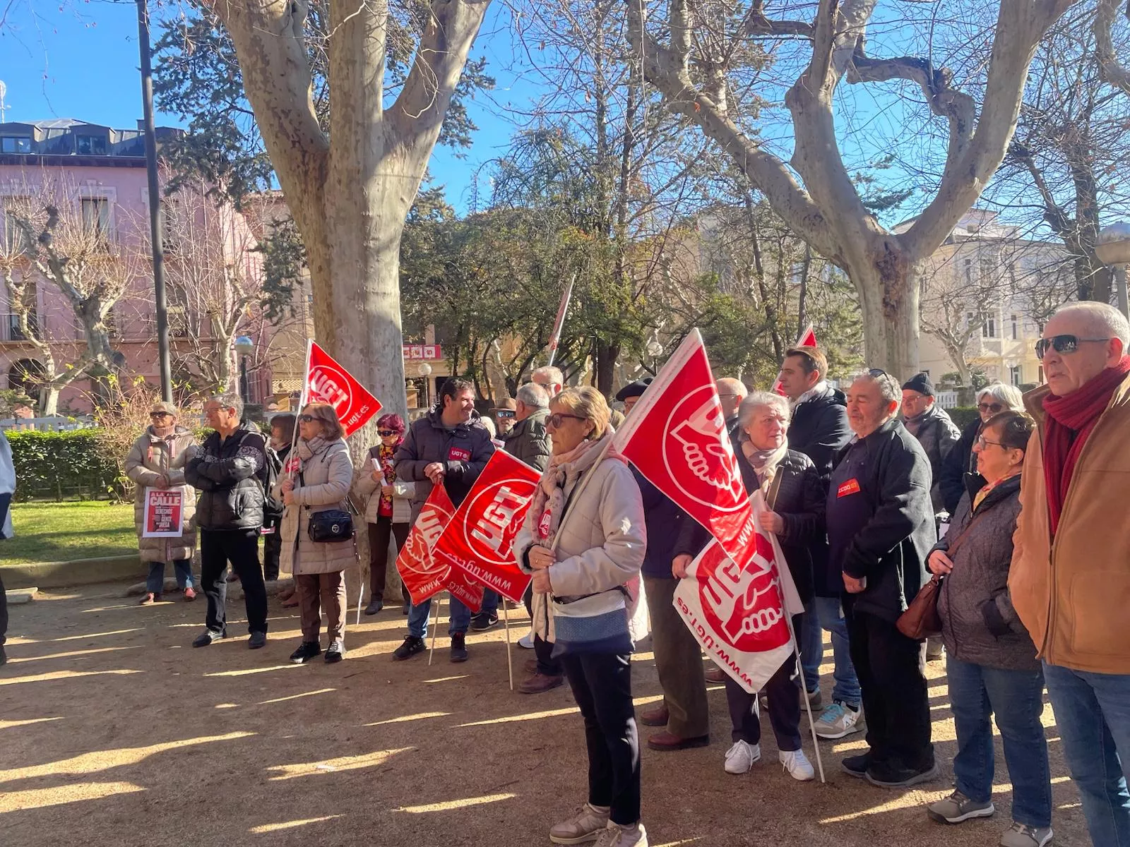 Manifestación de UGT y CCOO en Huesca