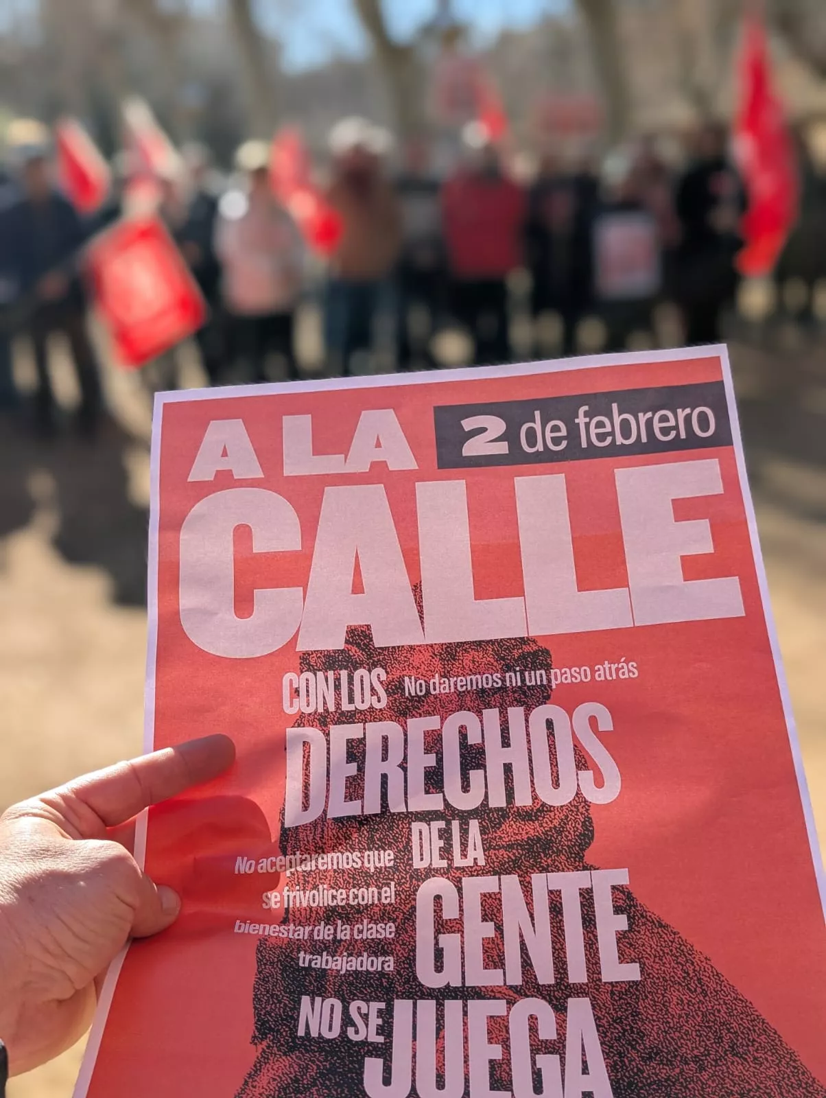 Manifestación de UGT y CCOO en Huesca