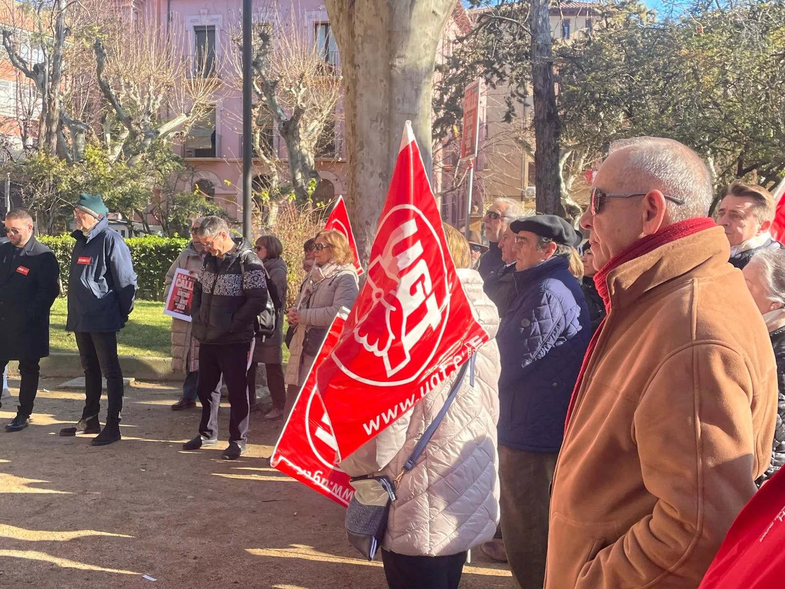 Manifestación de UGT y CCOO en Huesca