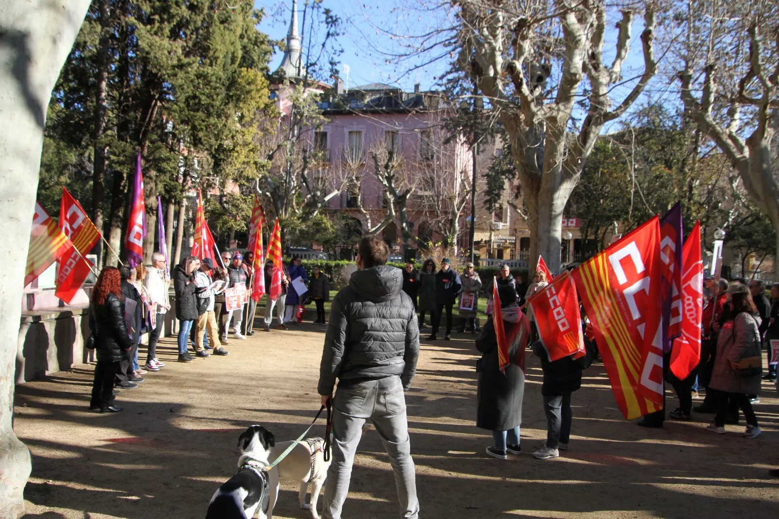 Manifestación de UGT y CCOO en Huesca. Foto Carlos Neofato
