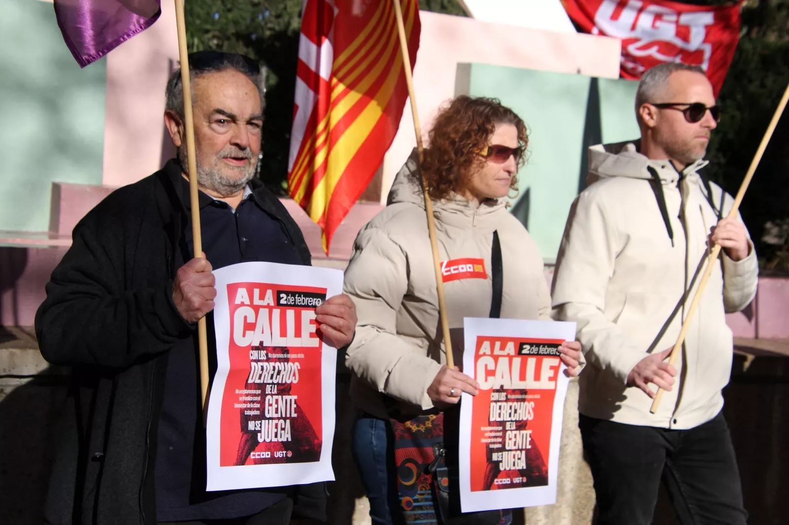 Manifestación de UGT y CCOO en Huesca. Foto Carlos Neofato