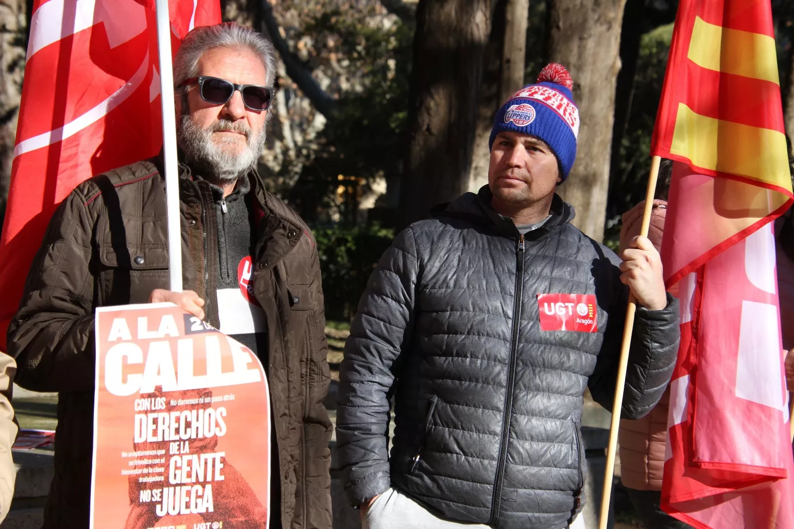 Manifestación de UGT y CCOO en Huesca. Foto Carlos Neofato