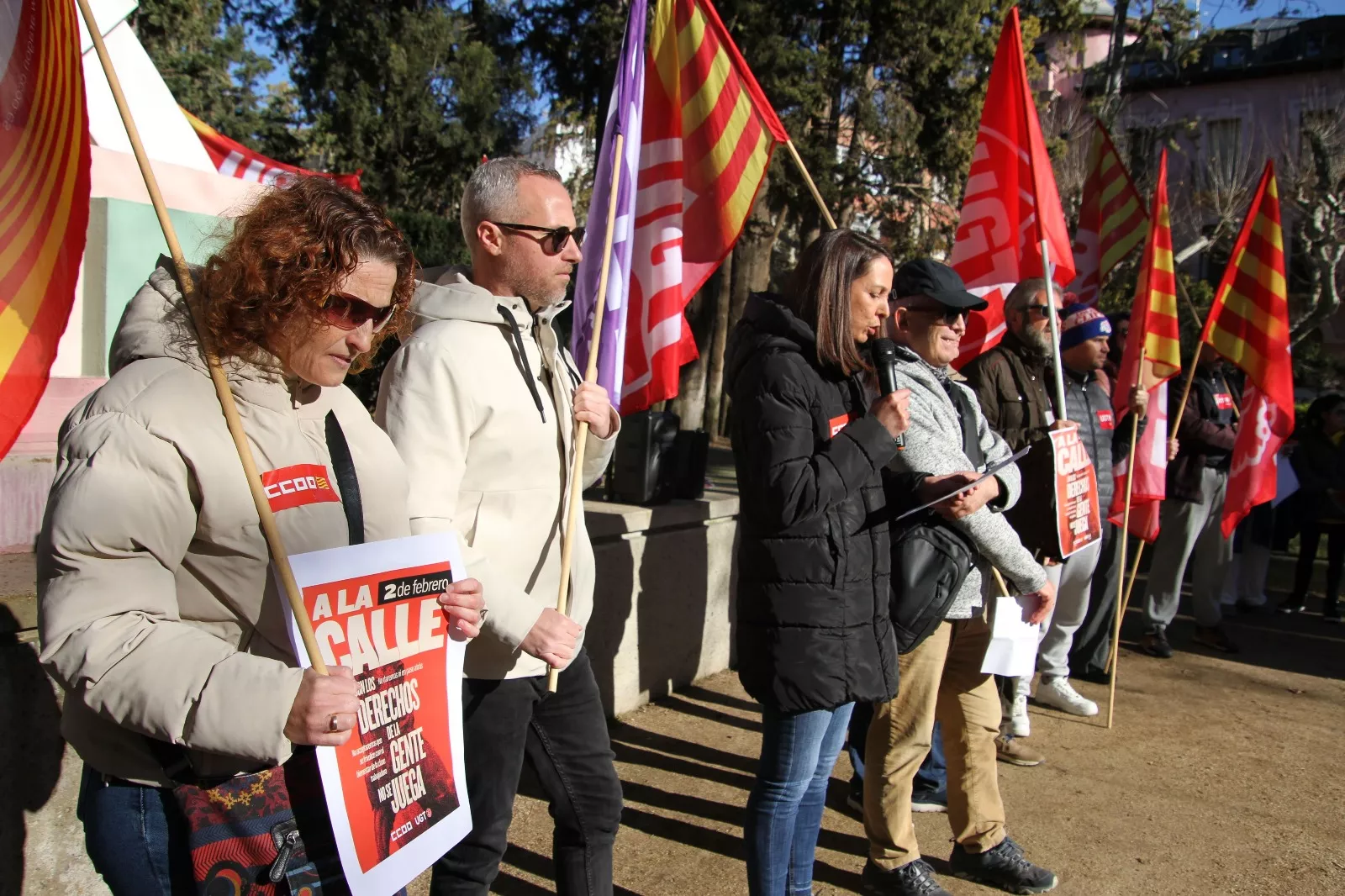 Manifestación de UGT y CCOO en Huesca. Foto Carlos Neofato