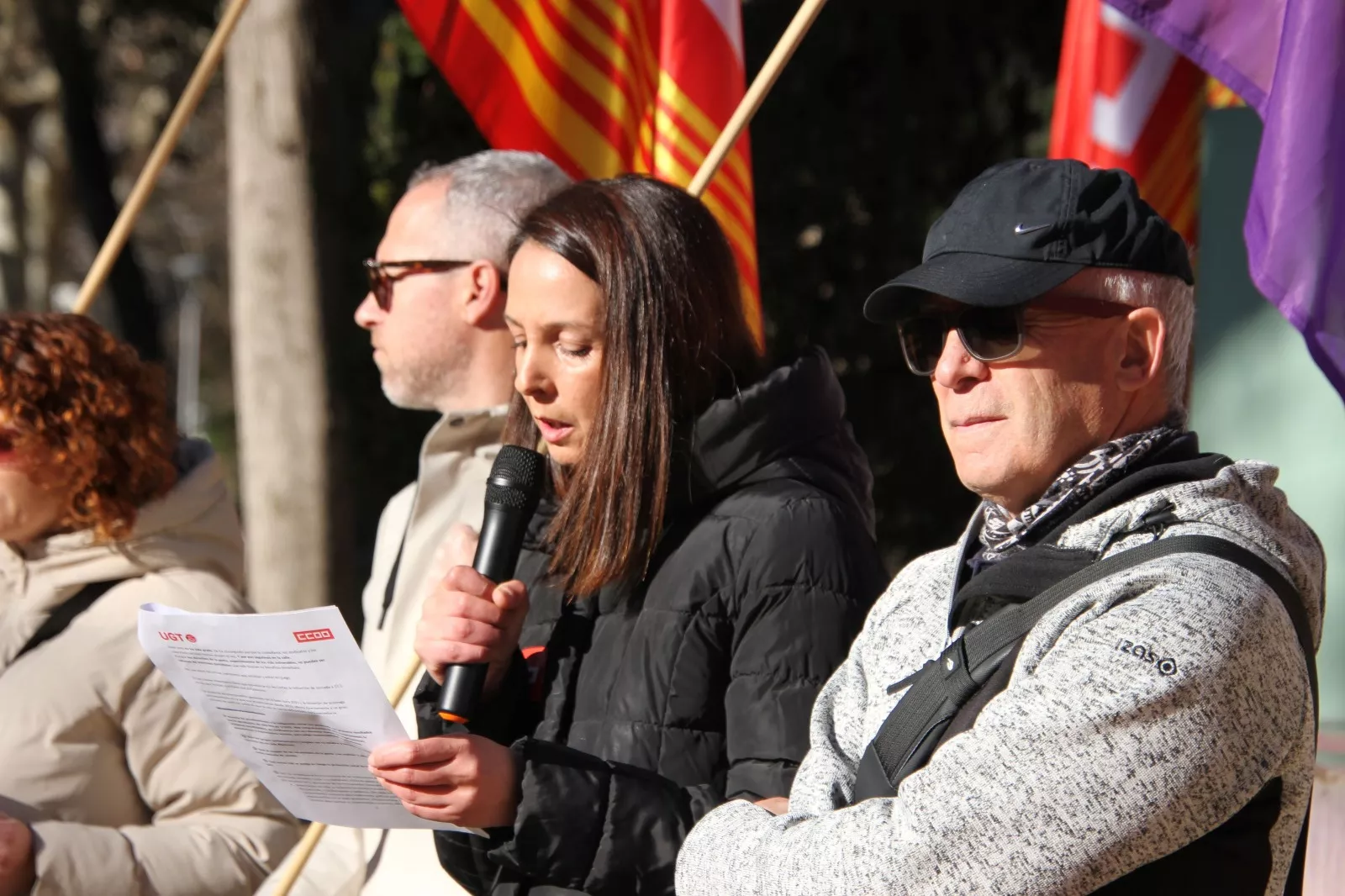 Manifestación de UGT y CCOO en Huesca. Foto Carlos Neofato