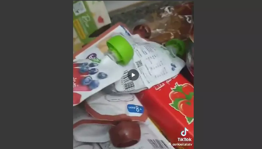 Imagen captada del vídeo difundido en Tik Tok, que propaga un bulo sobre los inmigrantes y la Cruz Roja.