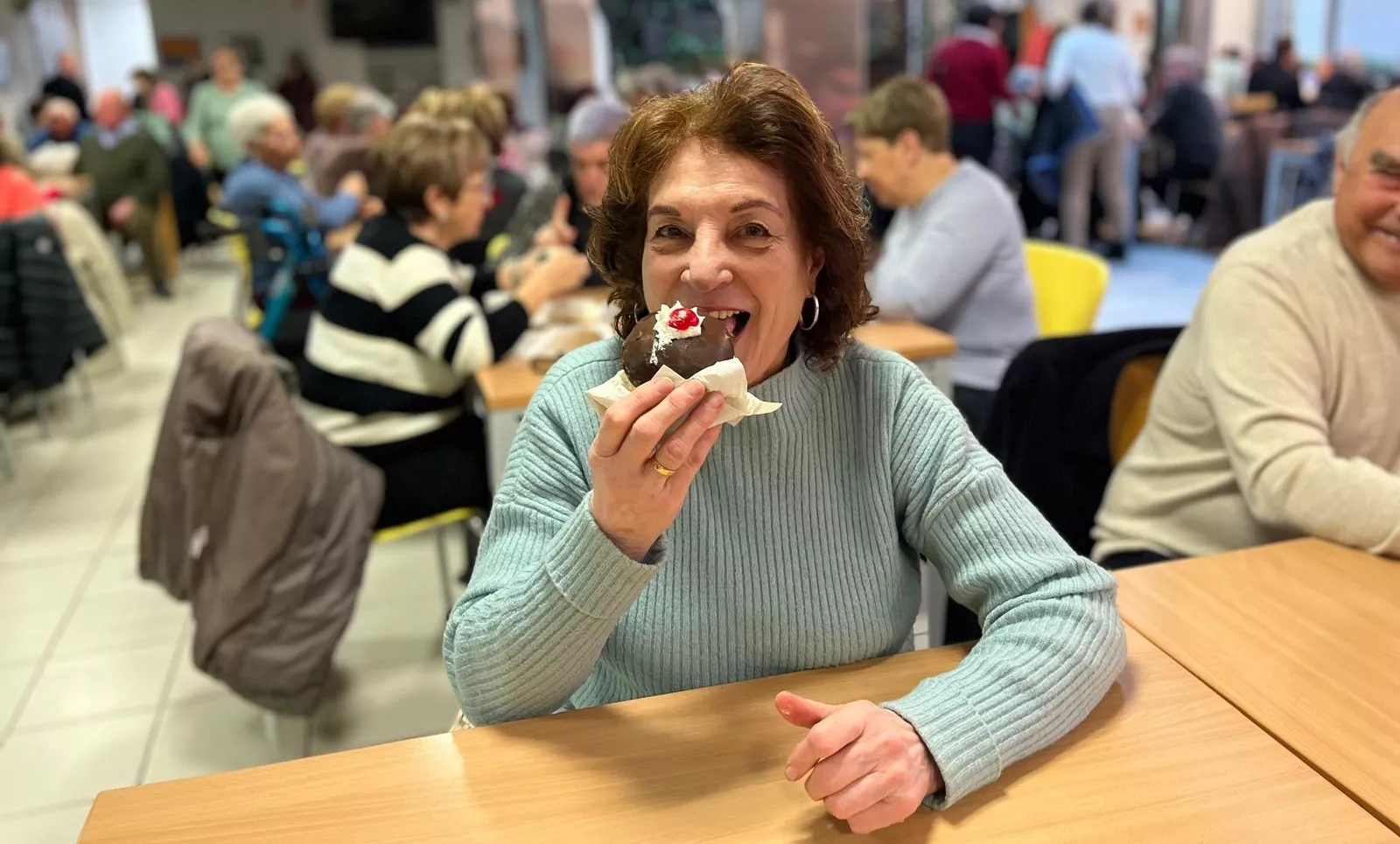 Celebración de Santa Águeda en el Hogar de Mayores del IASS de Huesca. Foto Mercedes Manterola