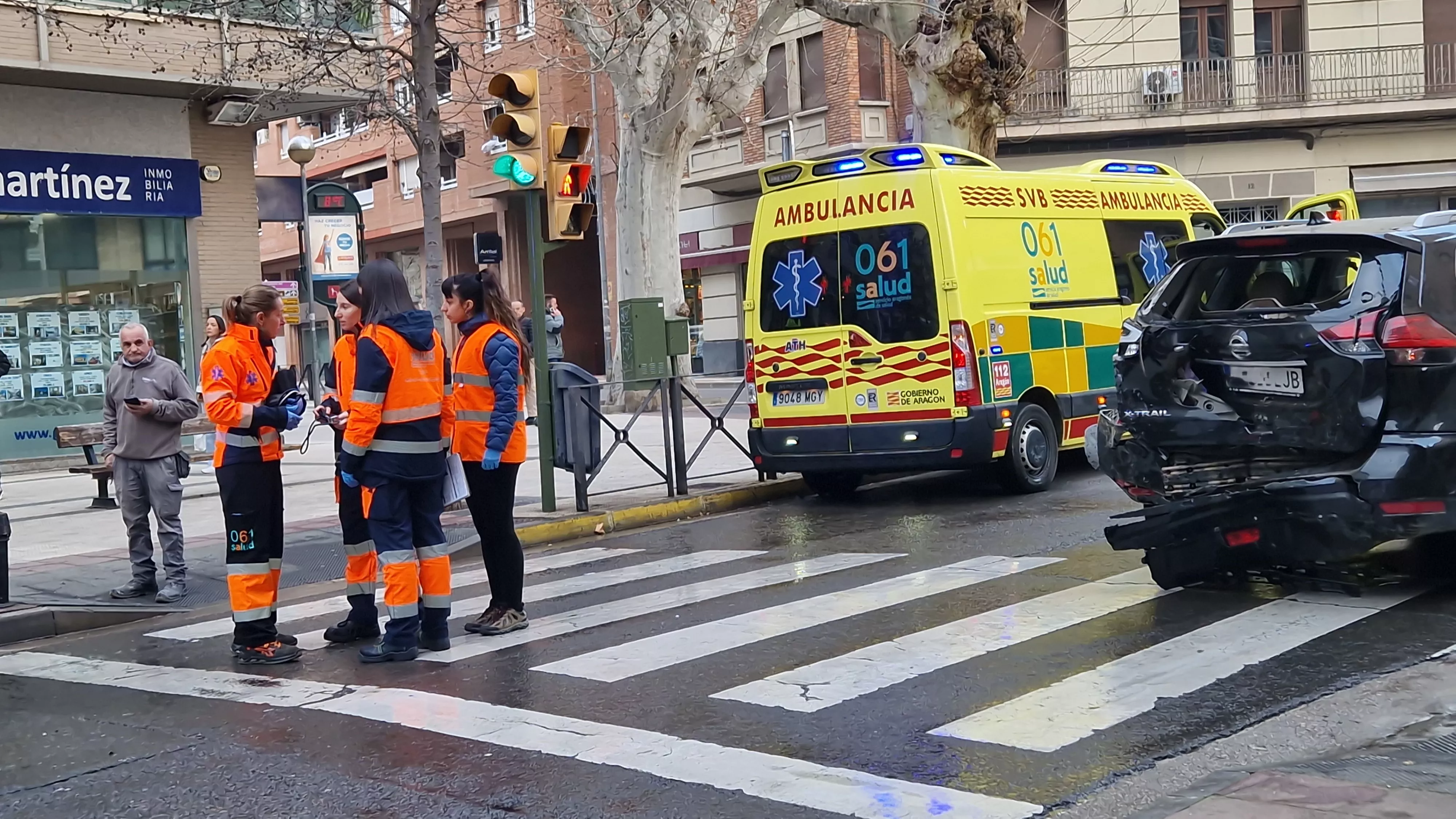 Accidente con tres coches implicados en la calle Zaragoza con Cavia. Foto Myriam Martínez