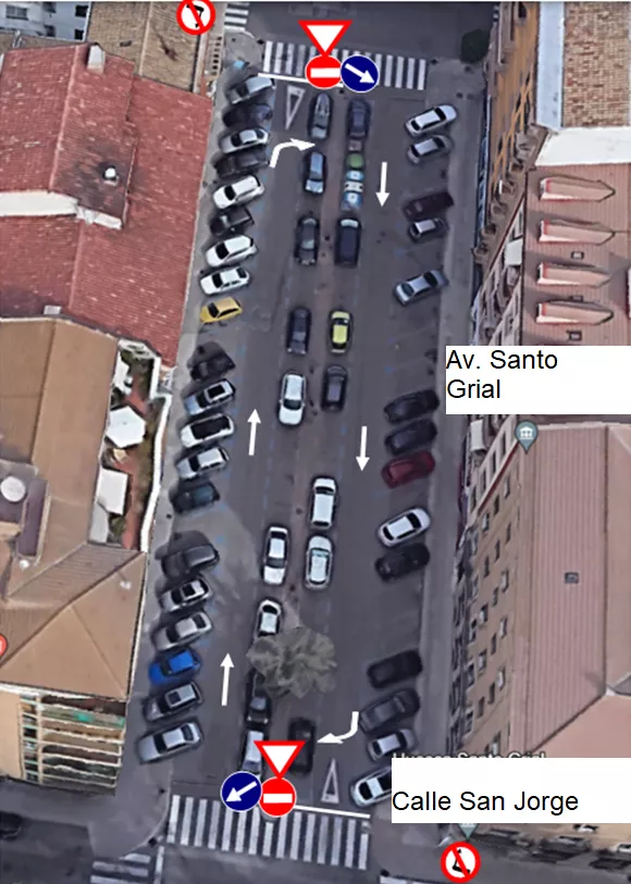 La avenida Santo Grial de Huesca modifica su sentido de circulación.