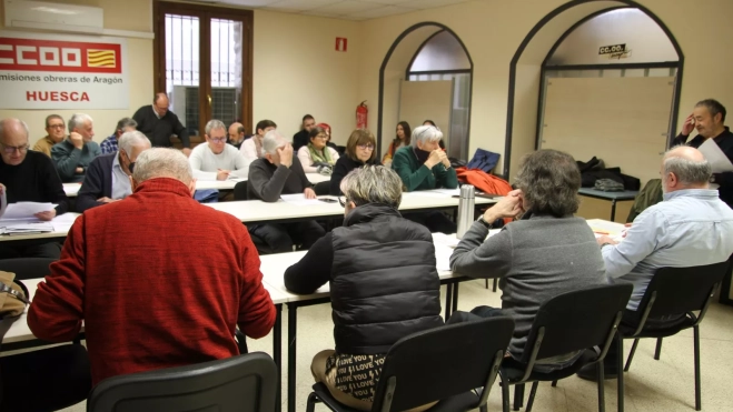 Un momento de la sesión del Congreso de CCOO pensionistas de Huesca. Foto Carlos Neofato Un momento de la sesión del Congreso de CCOO pensionistas de Huesca. Foto Carlos Neofato