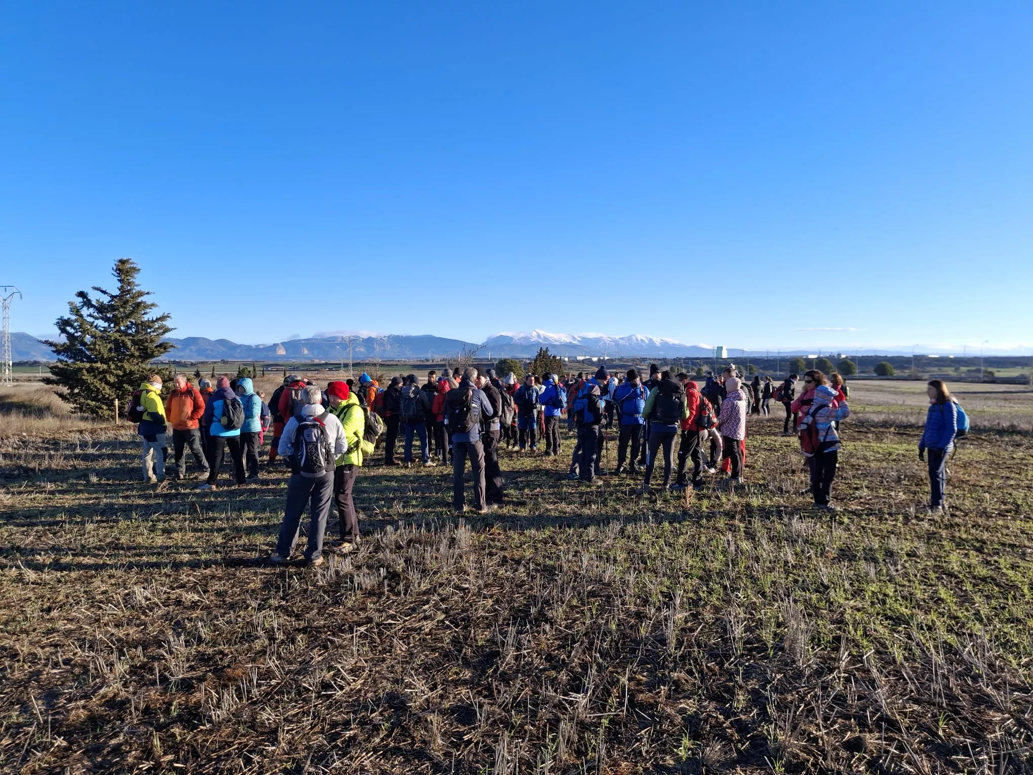 Peregrinos del cuarto entreno para la Javierada con 35 kilómetros bajo la aspiración de la Paciencia. Foto Felipe Munuera