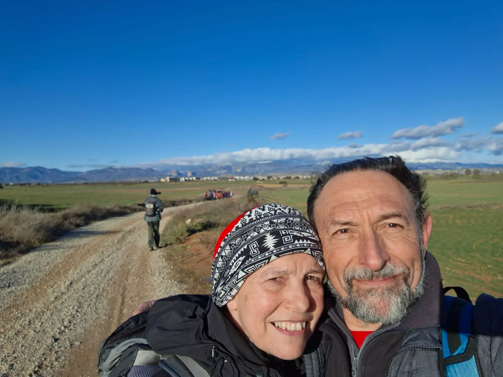 Peregrinos del cuarto entreno para la Javierada con 35 kilómetros bajo la aspiración de la Paciencia. Foto Felipe Munuera