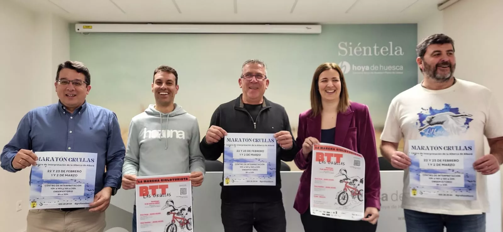 Mariano Vitalla, Iván Castro, Eulogio Borderías, Mónica Soler y Pablo Vallés en la presentación de las actividades en Montmesa.