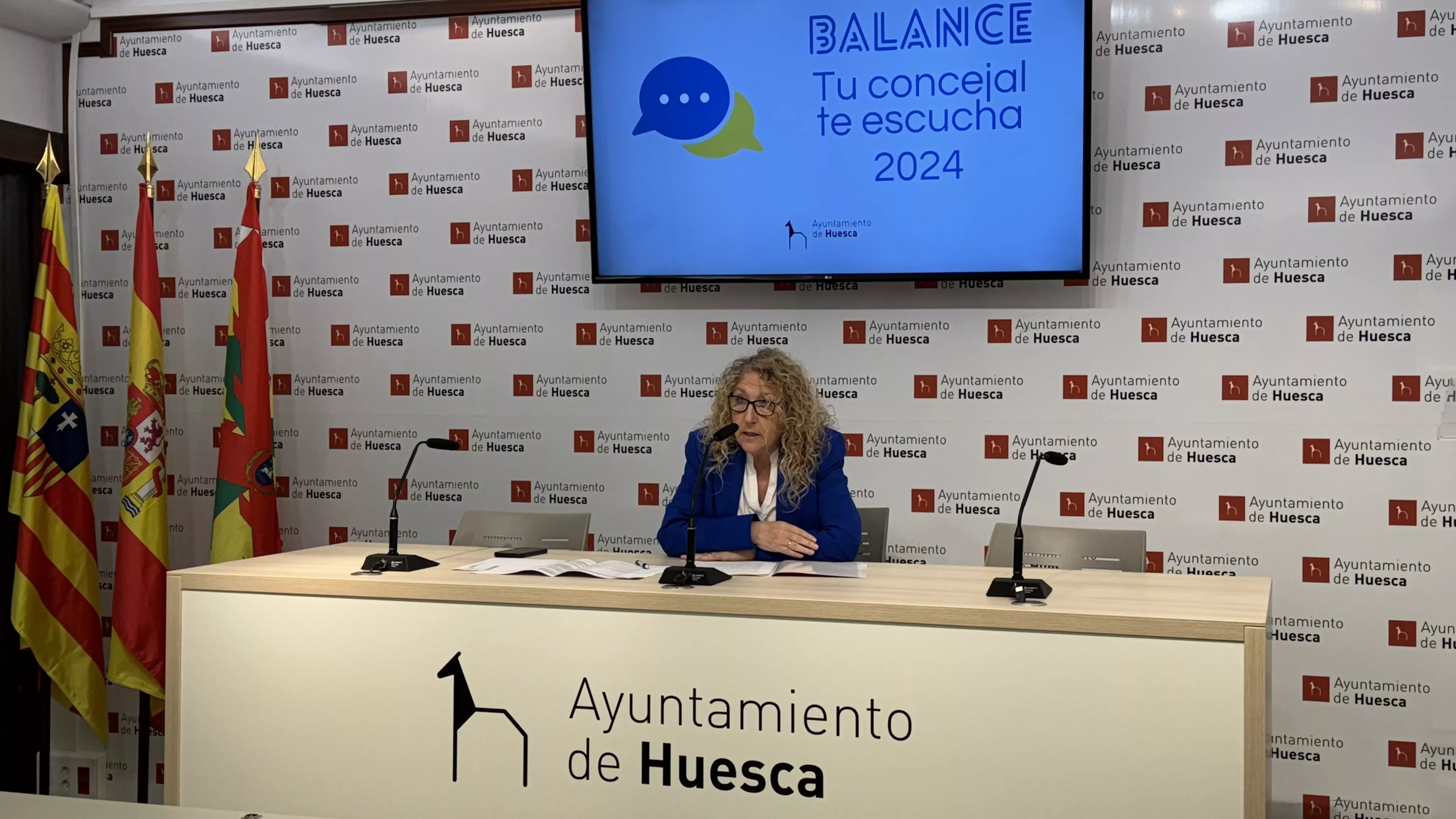 Susana Oliván. El Ayuntamiento de Huesca afirma que las fiestas de San Martín contarán con una carpa climatizada para 2.000 personas y asumirá los gastos de seguridad