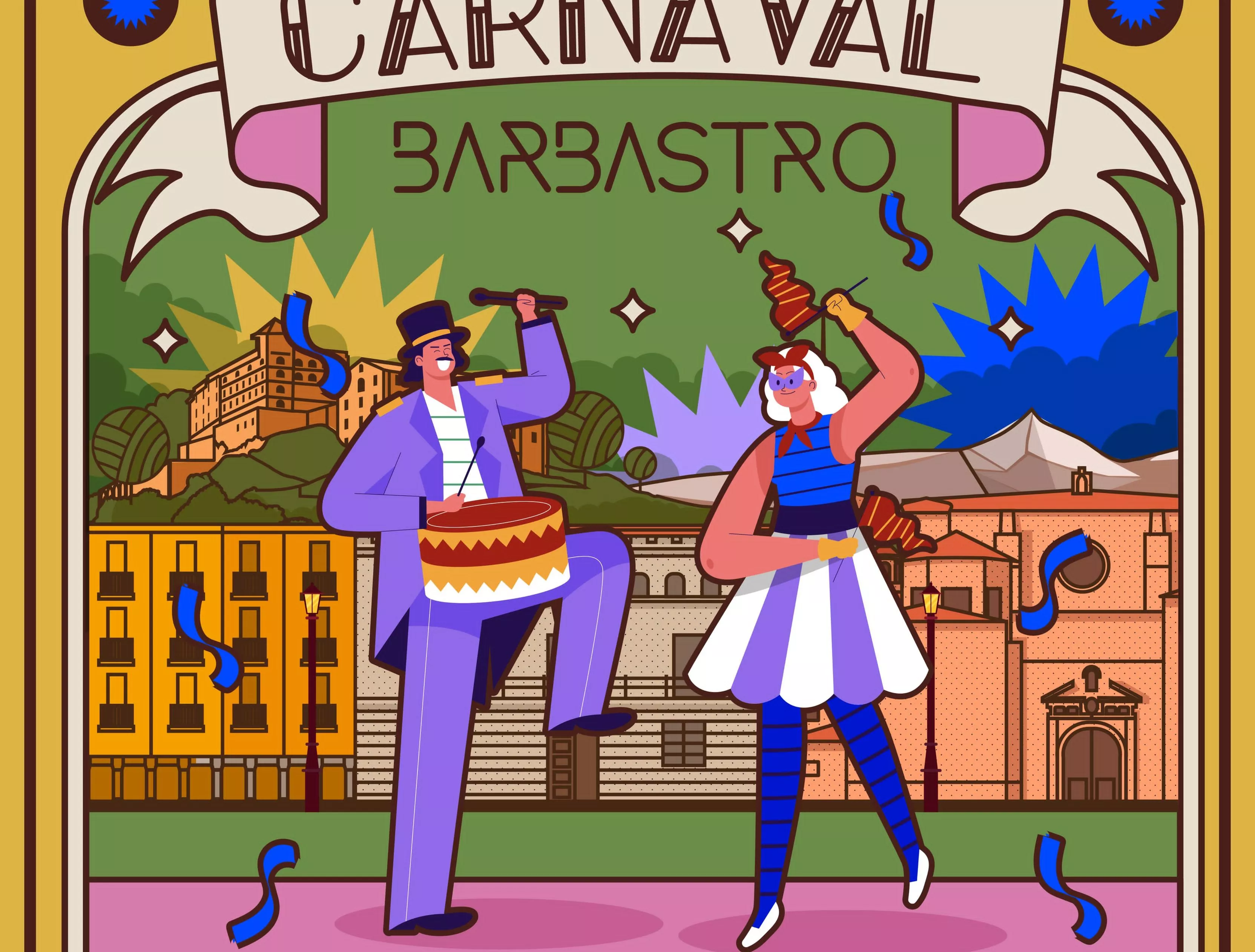Parte del cartel de Carnaval de Barbastro. Parte del cartel de Carnaval de Barbastro.