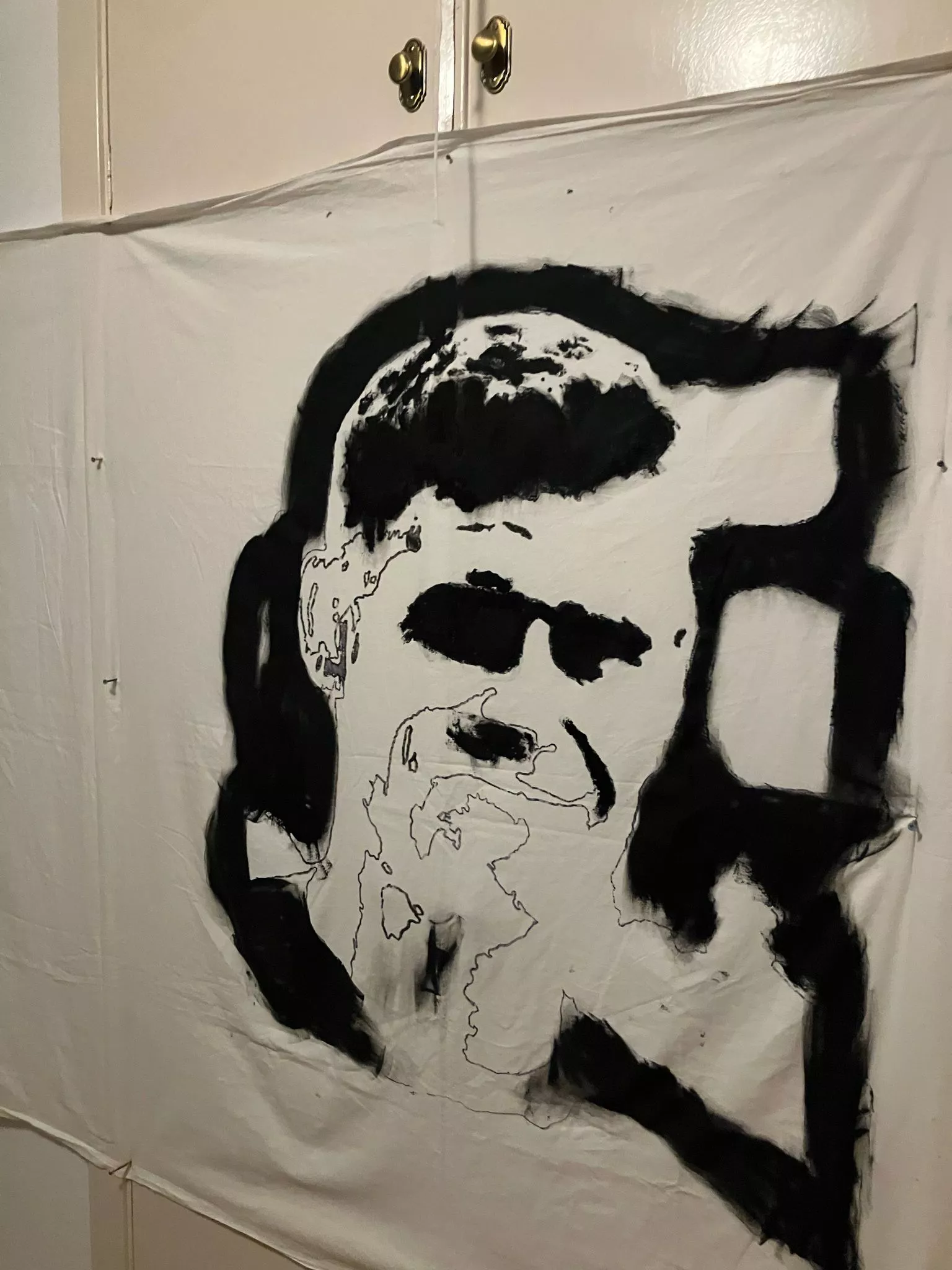 Proceso de creación de la pancarta de Hidalgo.