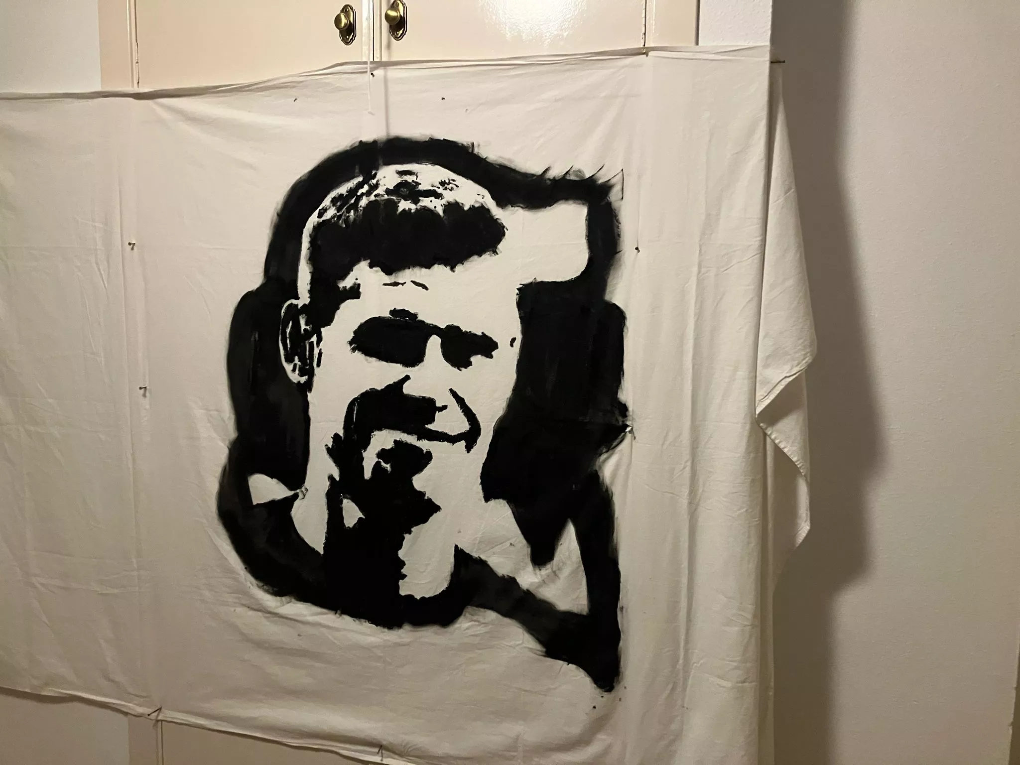 Proceso de creación de la pancarta de Hidalgo.