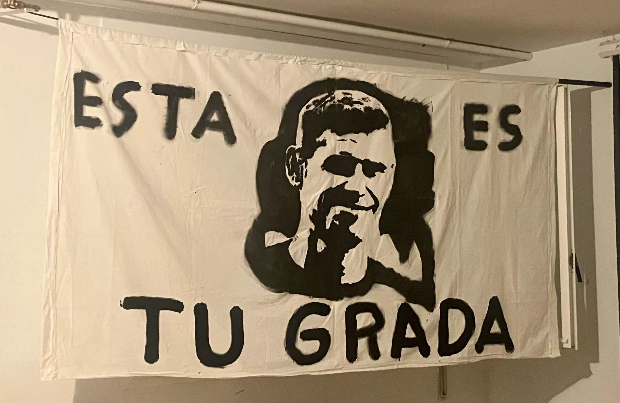 Proceso de creación de la pancarta de Hidalgo.