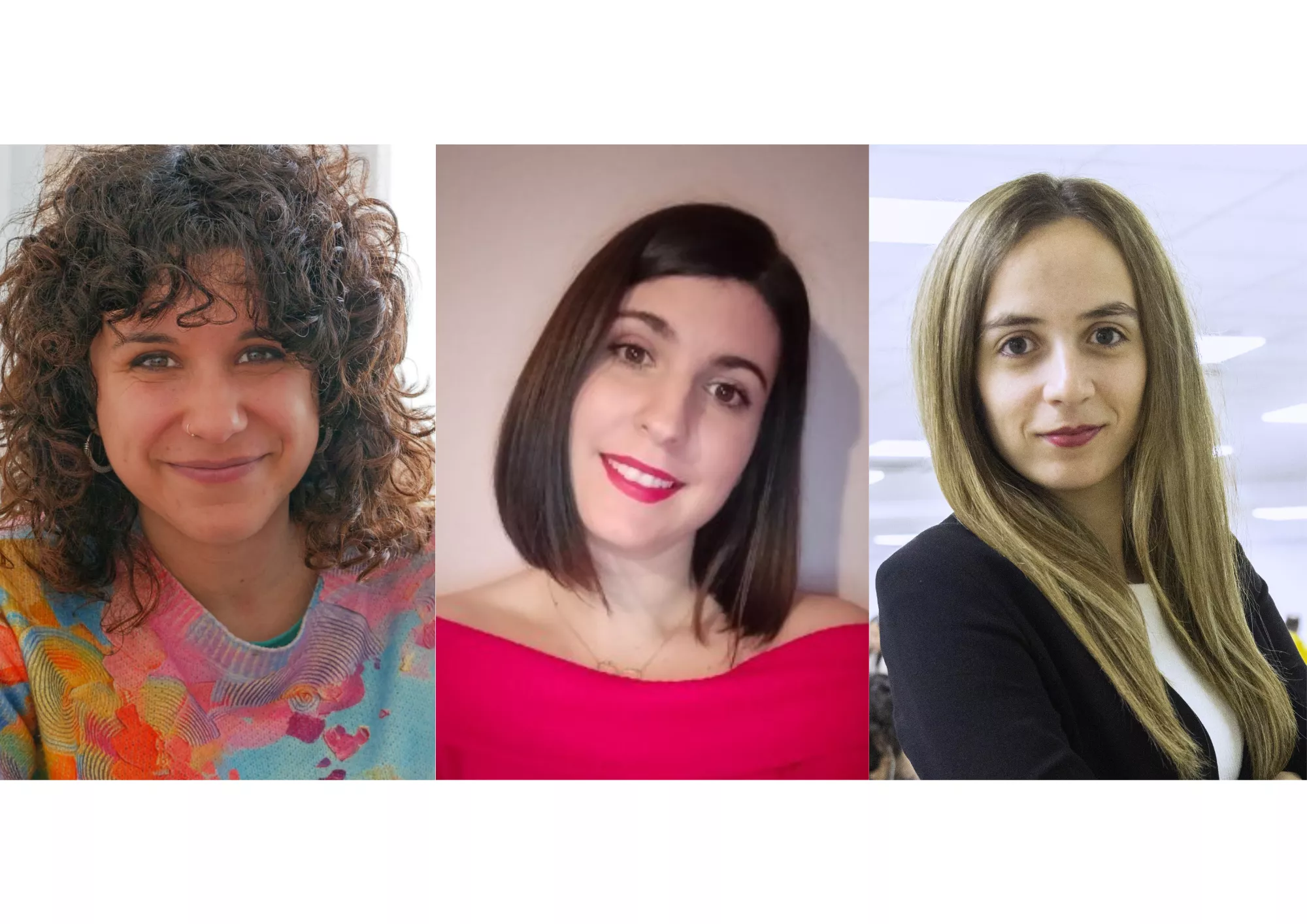 Alicia Otero, Andrea Ariño y María Mateo, del certamen nacional de monólogos científicos .