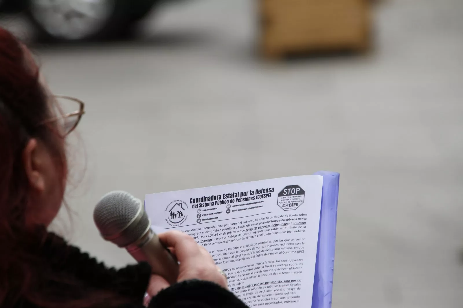 COESPE Aragón presentando en Monzón su decálogo reivindicativo del 2025. Foto Carlos Neofato