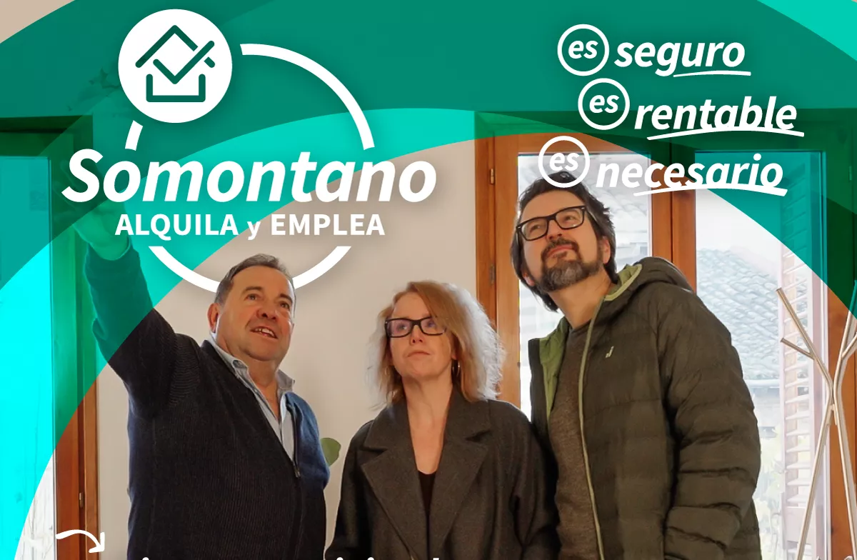 Parte del cartel de Somontano Alquila y Emplea.
