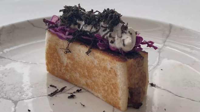 Tapa del Restaurante El Origen de Huesca Tapa del Restaurante El Origen de Huesca