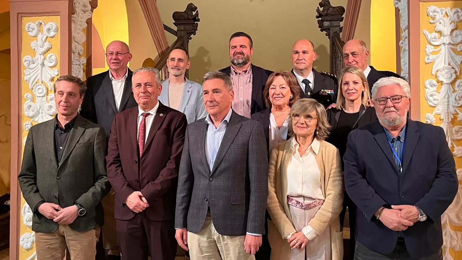 Recepción en Huesca a miembros de asociaciones del Camino de Santiago. Foto Mercedes Manterola