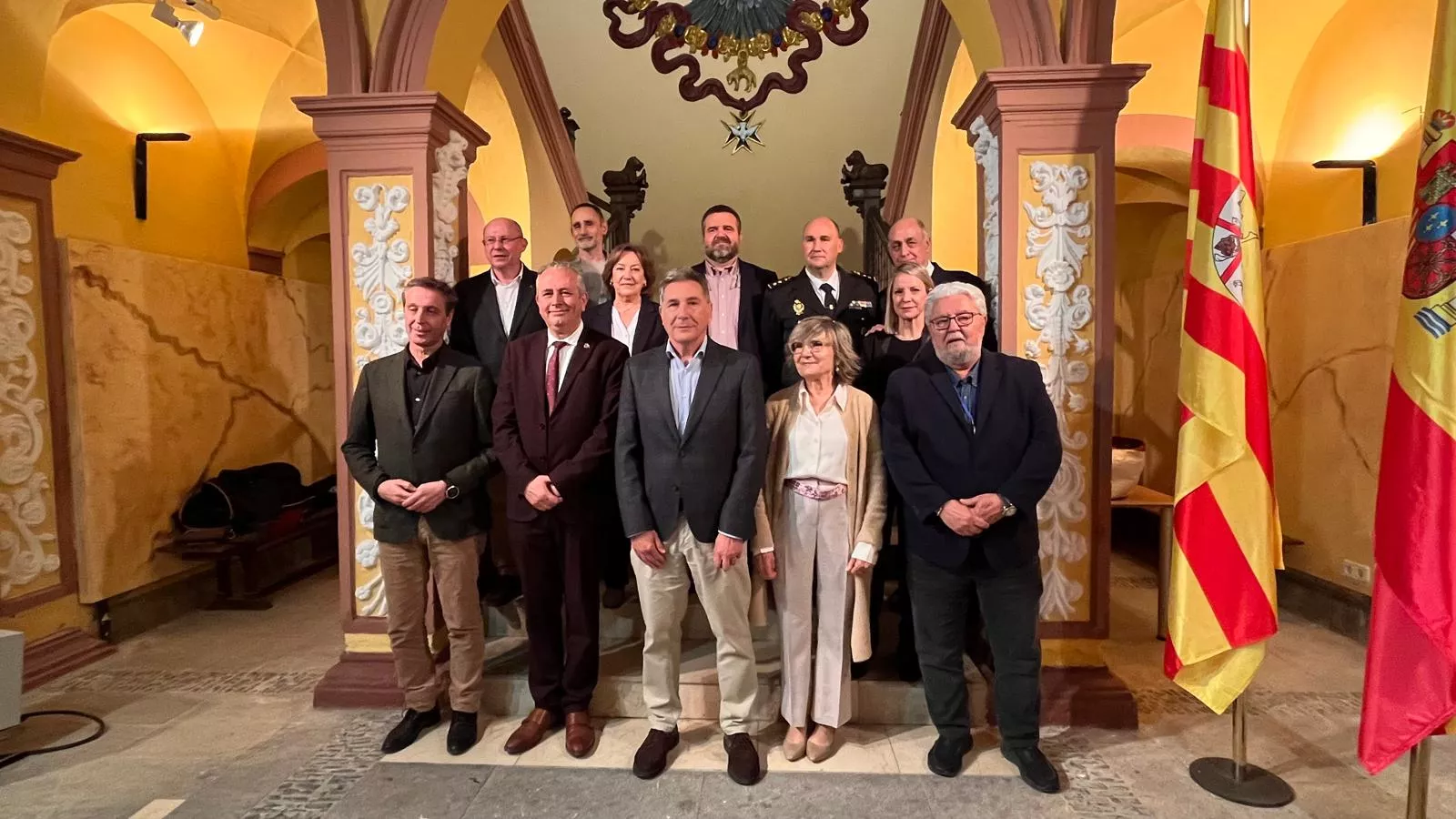 Recepción en Huesca a miembros de asociaciones del Camino de Santiago. Foto Mercedes Manterola