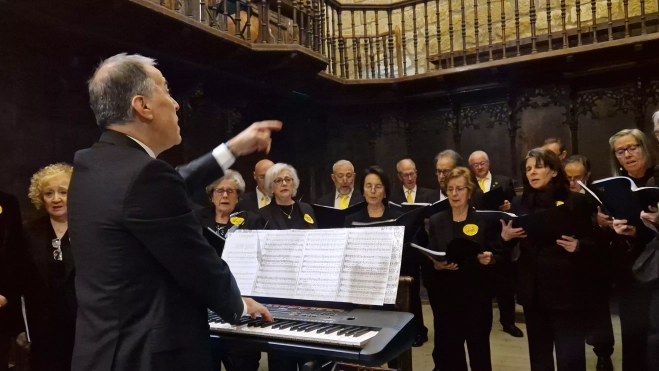 Encuentro de Coros de Huesca, Zaragoza y Las Palmas en San Pedro el Viejo. Foto Myriam Martínez Encuentro de Coros de Huesca, Zaragoza y Las Palmas en San Pedro el Viejo. Foto Myriam Martínez