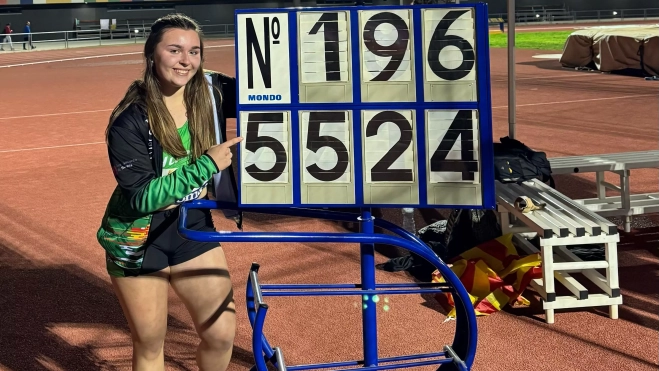 Noa López ha mejorado su marca en más de tres metros. Noa López ha mejorado su marca en más de tres metros.