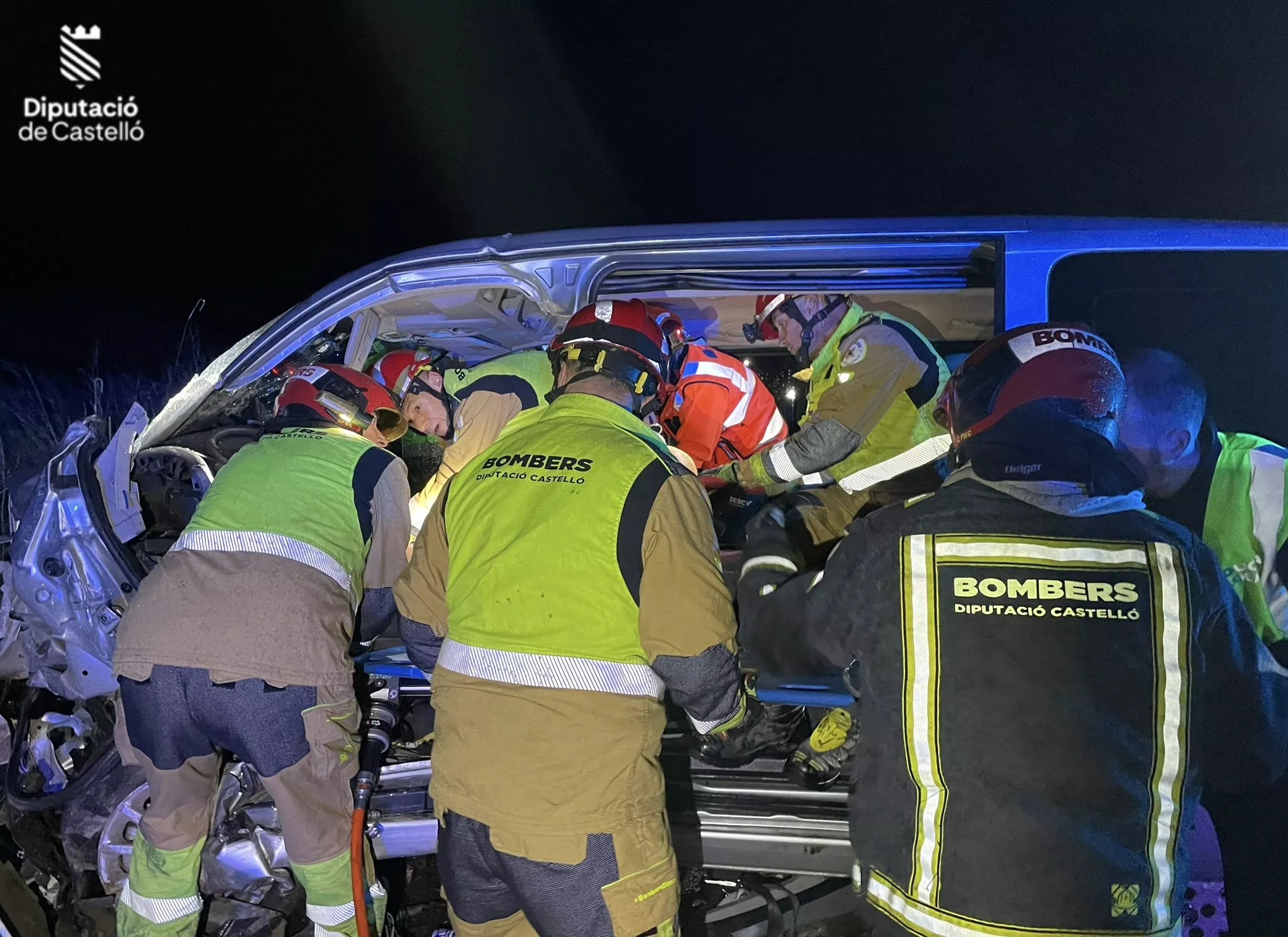 Los bomberos de Castellón en el accidente