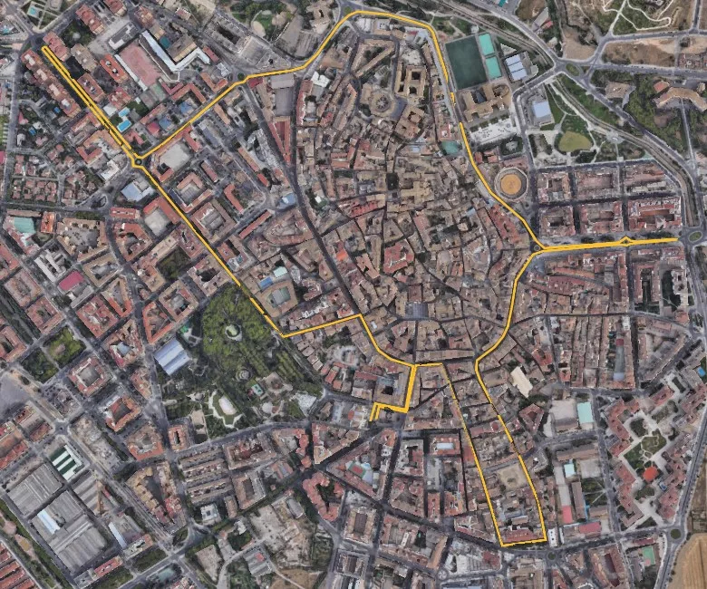 Mapa de la carrera Ruta 091 a beneficio de Arcadia.