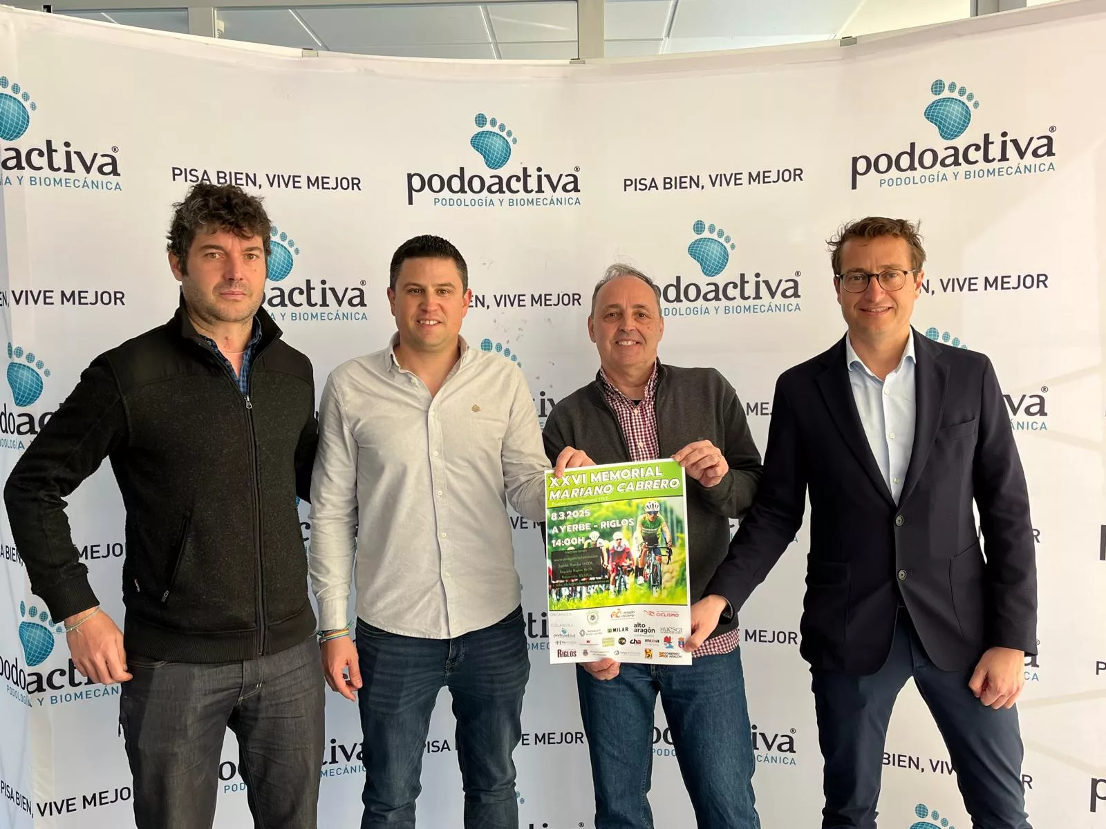 Miguel Bergua, Antonio Biescas, Luis Marquina y Javier Alfaro, en la presentación del Memorial Mariano Cabrero. Foto: Adri Mora