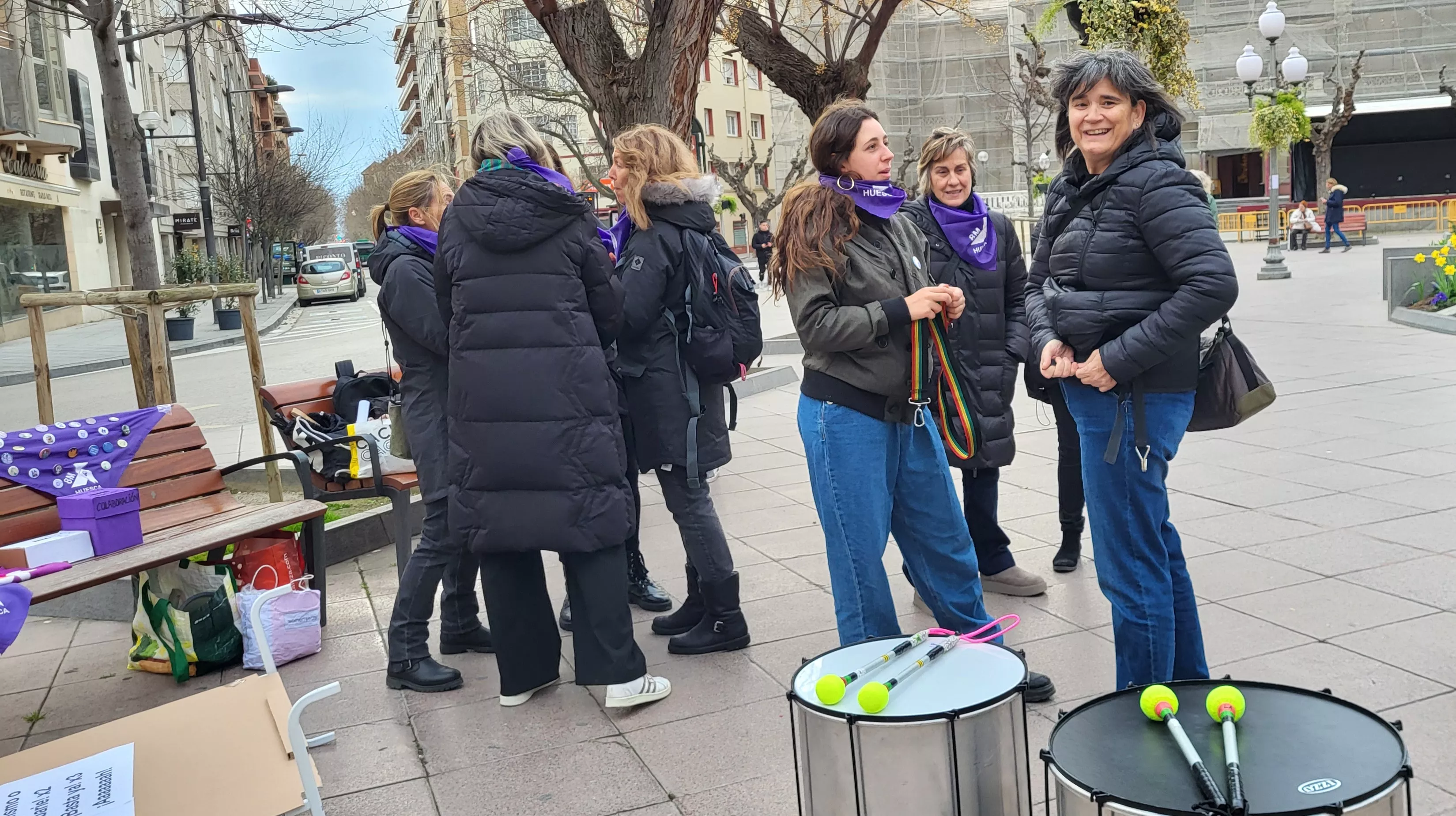 Haka feminista colectiva en Huesca dentro de los actos del 8M. Foto Mercedes Manterola