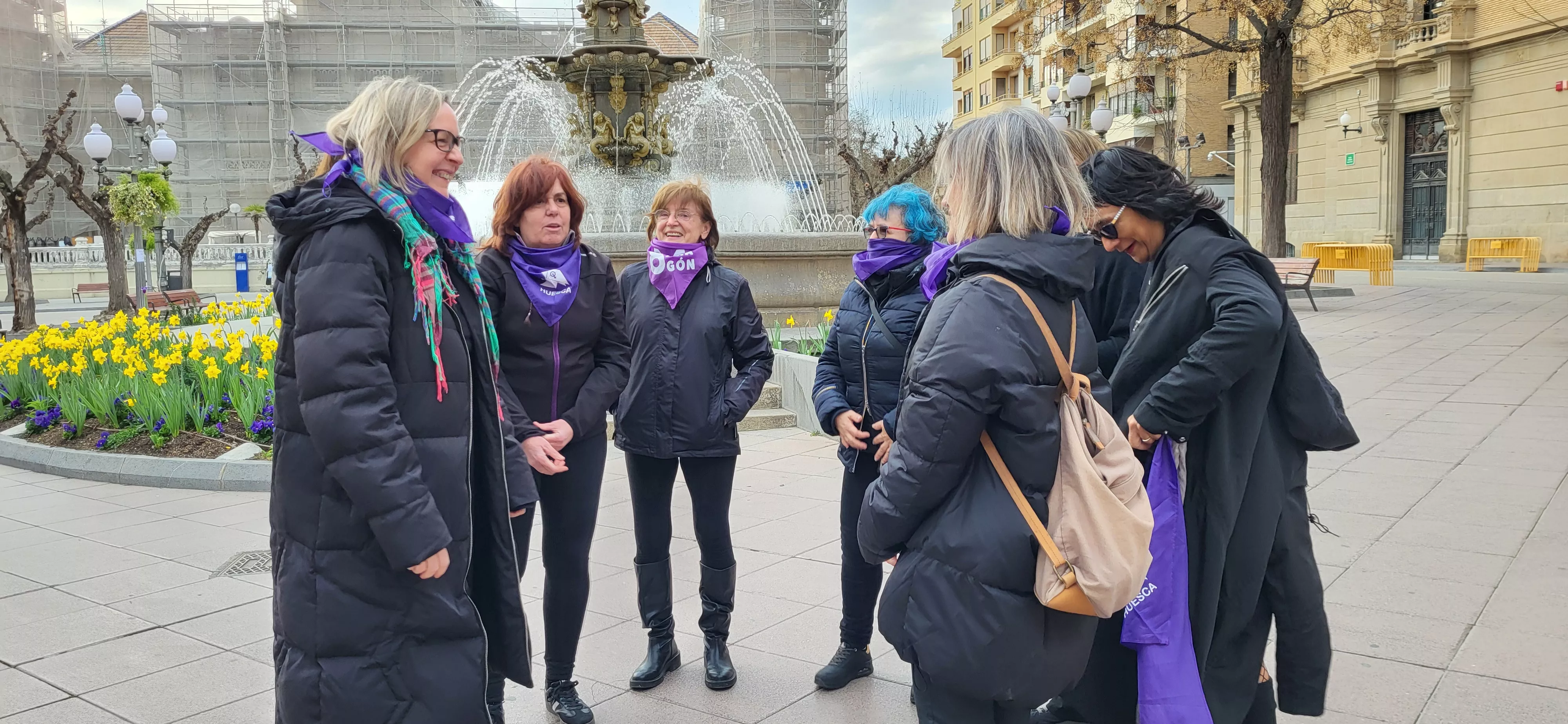 Haka feminista colectiva en Huesca dentro de los actos del 8M. Foto Mercedes Manterola