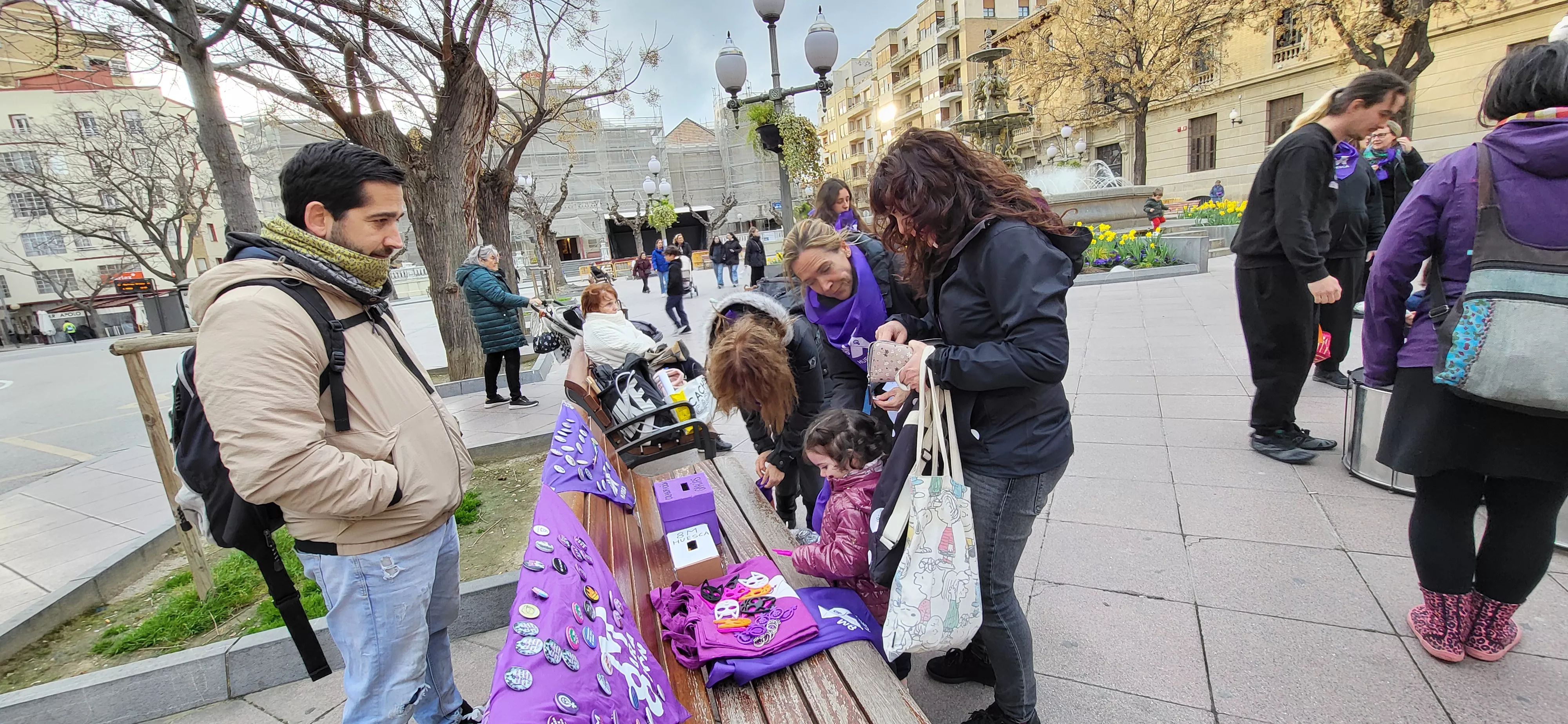 Haka feminista colectiva en Huesca dentro de los actos del 8M. Foto Mercedes Manterola